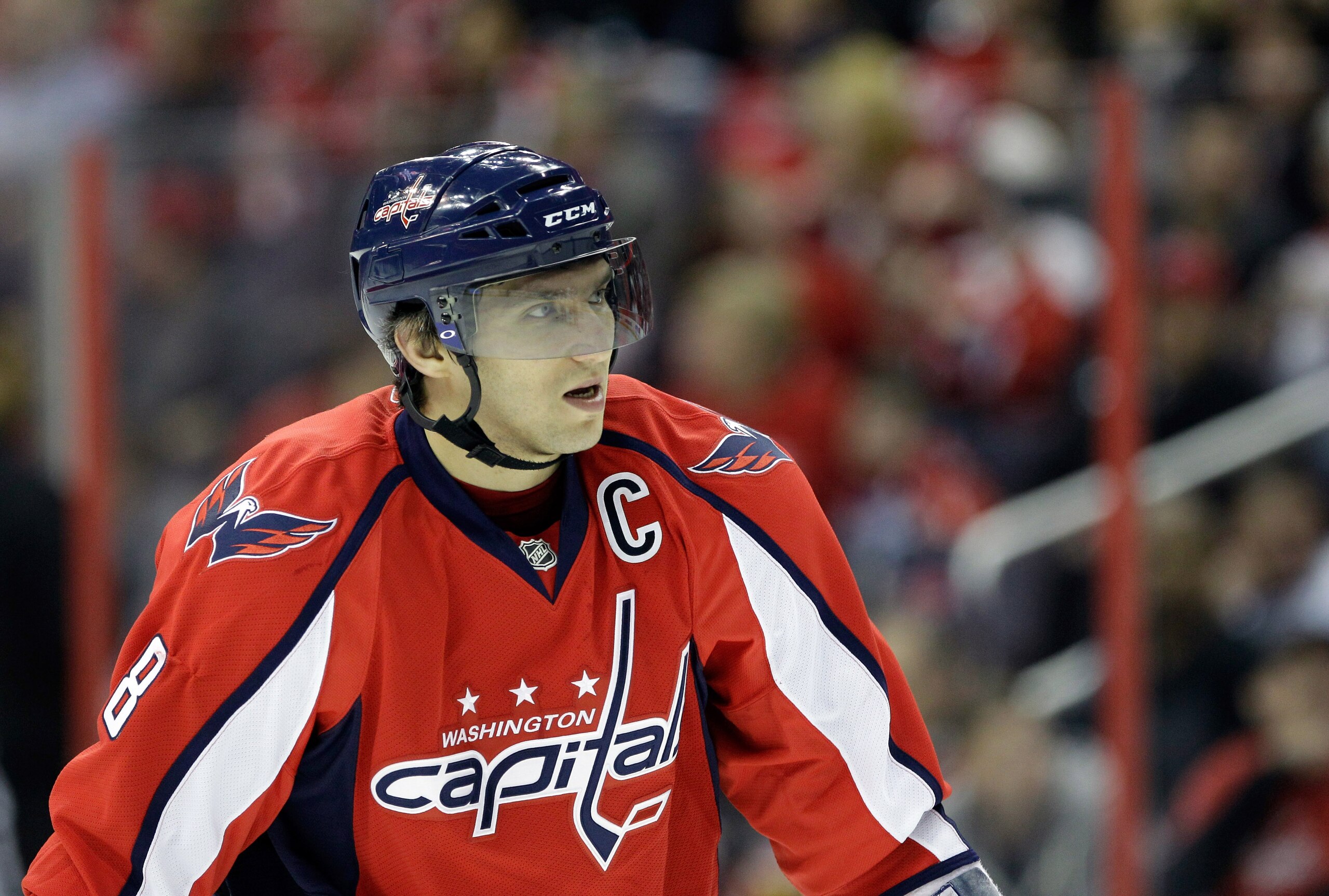 WASHINGTON, DC - MARCH 29:  Alex Ovechkin #8 of the Washington Capitals against the Carolina Hurricanes at the Verizon Center on March 29, 2011 in Washington, DC.  (Photo by Rob Carr/Getty Images)