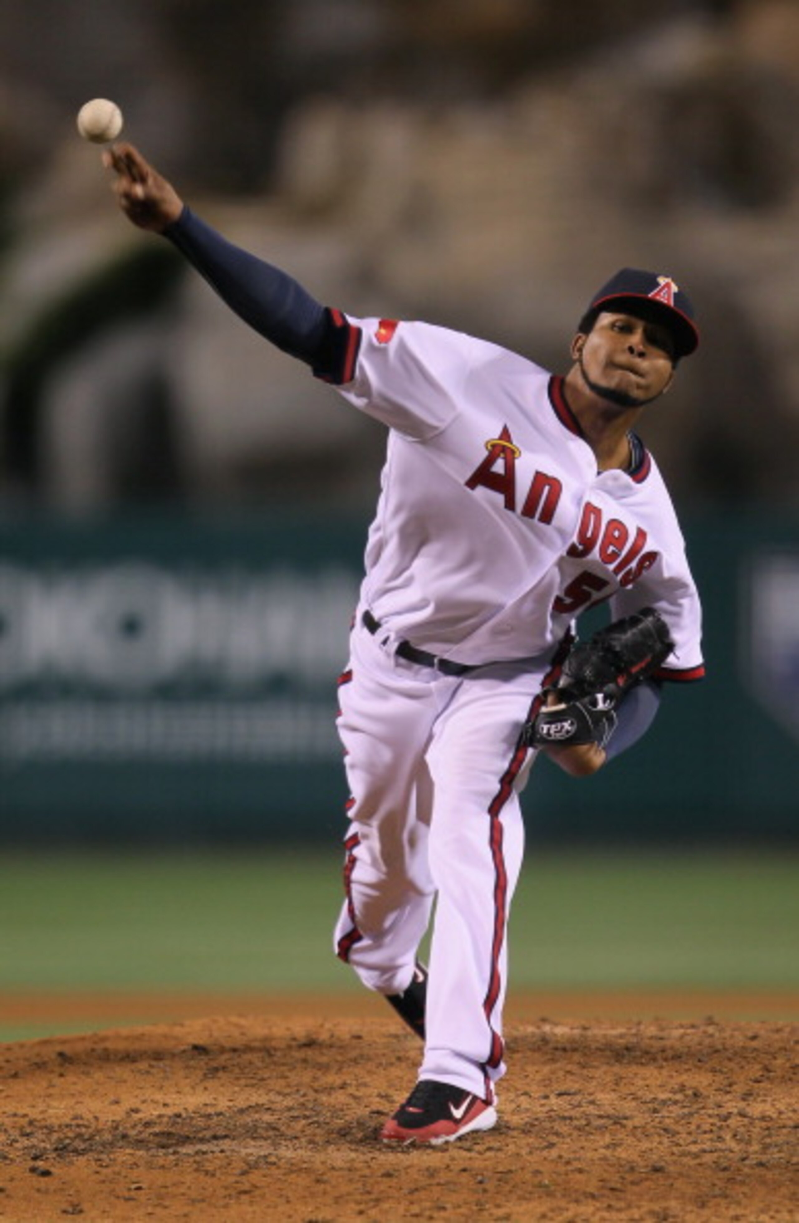 ANAHEIM, CA - APRIL 08: Ervin Santana #54 of the Los Angeles Angels of Anaheim pitches against the Toronto Blue Jays in the seventh inning at Angel Stadium of Anaheim on April 8, 2011 in Anaheim, California. The Blue Jays defeated the Angels 3-2. (Photo ANAHEIM, CA - APRIL 08: Ervin Santana #54 of the Los Angeles Angels of Anaheim pitches against the Toronto Blue Jays in the seventh inning at Angel Stadium of Anaheim on April 8, 2011 in Anaheim, California. The Blue Jays defeated the Angels 3-2. (Photo