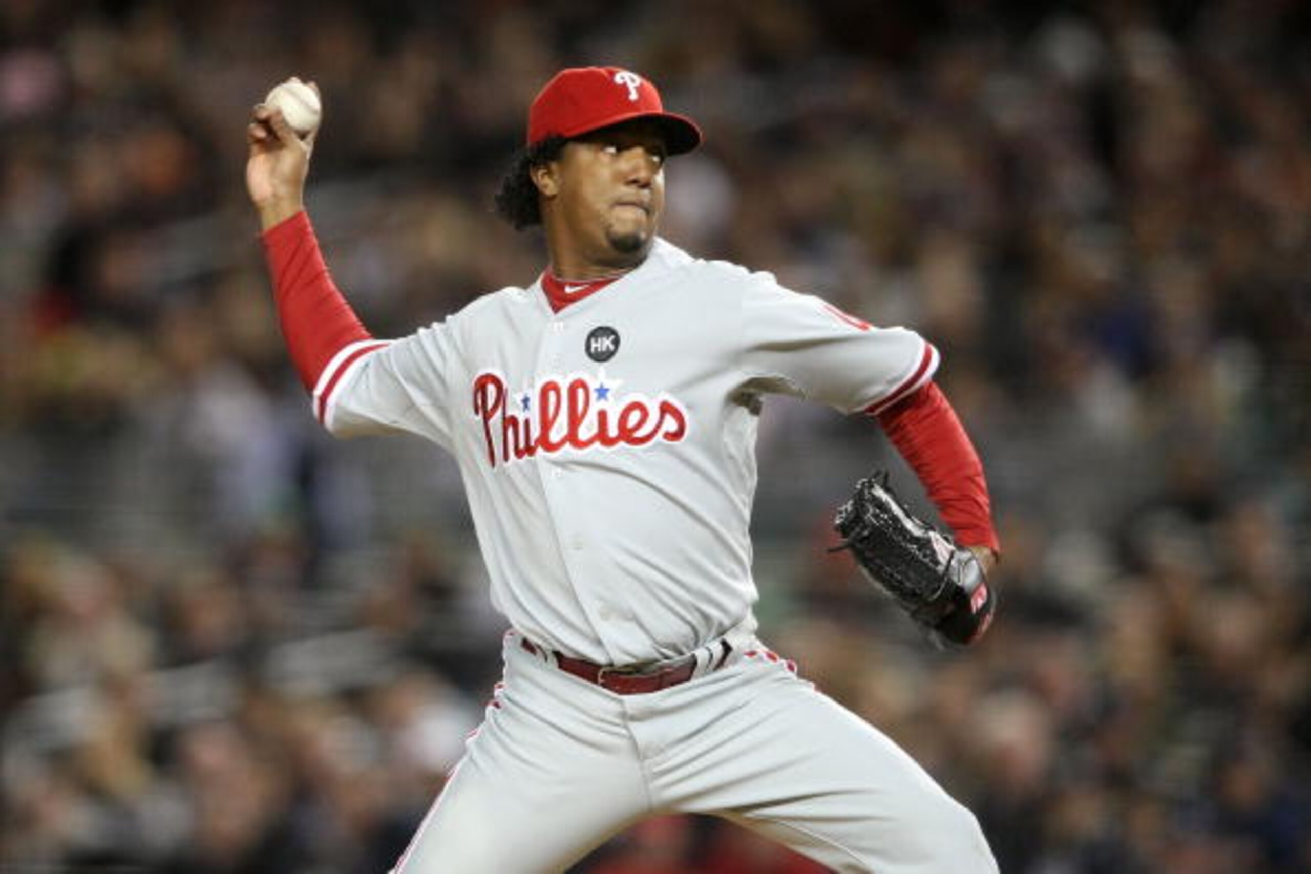NEW YORK - NOVEMBER 04: Starting pitcher Pedro Martinez #45 of the Philadelphia Phillies throws a pitch against the New York Yankees in Game Six of the 2009 MLB World Series at Yankee Stadium on November 4, 2009 in the Bronx borough of New York City. (P NEW YORK - NOVEMBER 04: Starting pitcher Pedro Martinez #45 of the Philadelphia Phillies throws a pitch against the New York Yankees in Game Six of the 2009 MLB World Series at Yankee Stadium on November 4, 2009 in the Bronx borough of New York City. (P