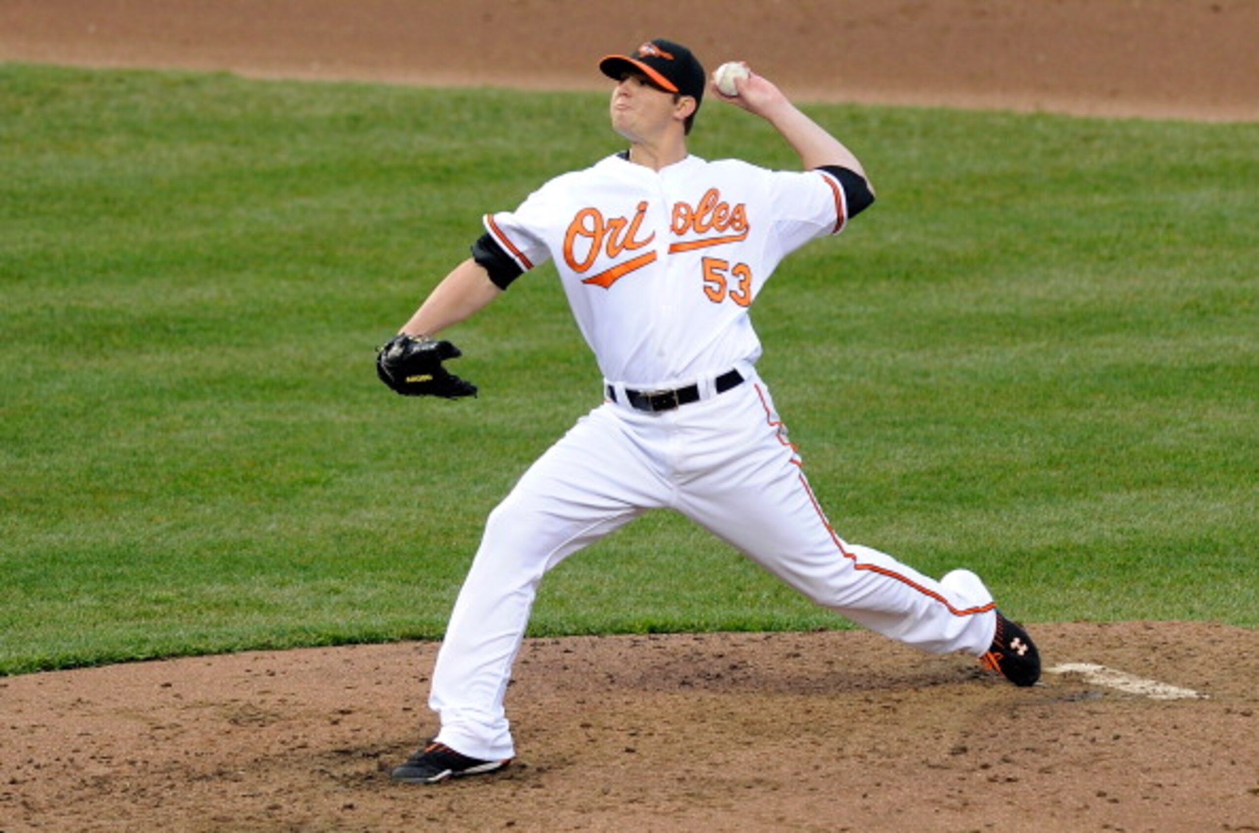 BALTIMORE, MD - APRIL 09: Zach Britton #53 of the Baltimore Orioles pitches against the Texas Rangers at Oriole Park at Camden Yards on April 9, 2011 in Baltimore, Maryland. (Photo by Greg Fiume/Getty Images) BALTIMORE, MD - APRIL 09: Zach Britton #53 of the Baltimore Orioles pitches against the Texas Rangers at Oriole Park at Camden Yards on April 9, 2011 in Baltimore, Maryland. (Photo by Greg Fiume/Getty Images)