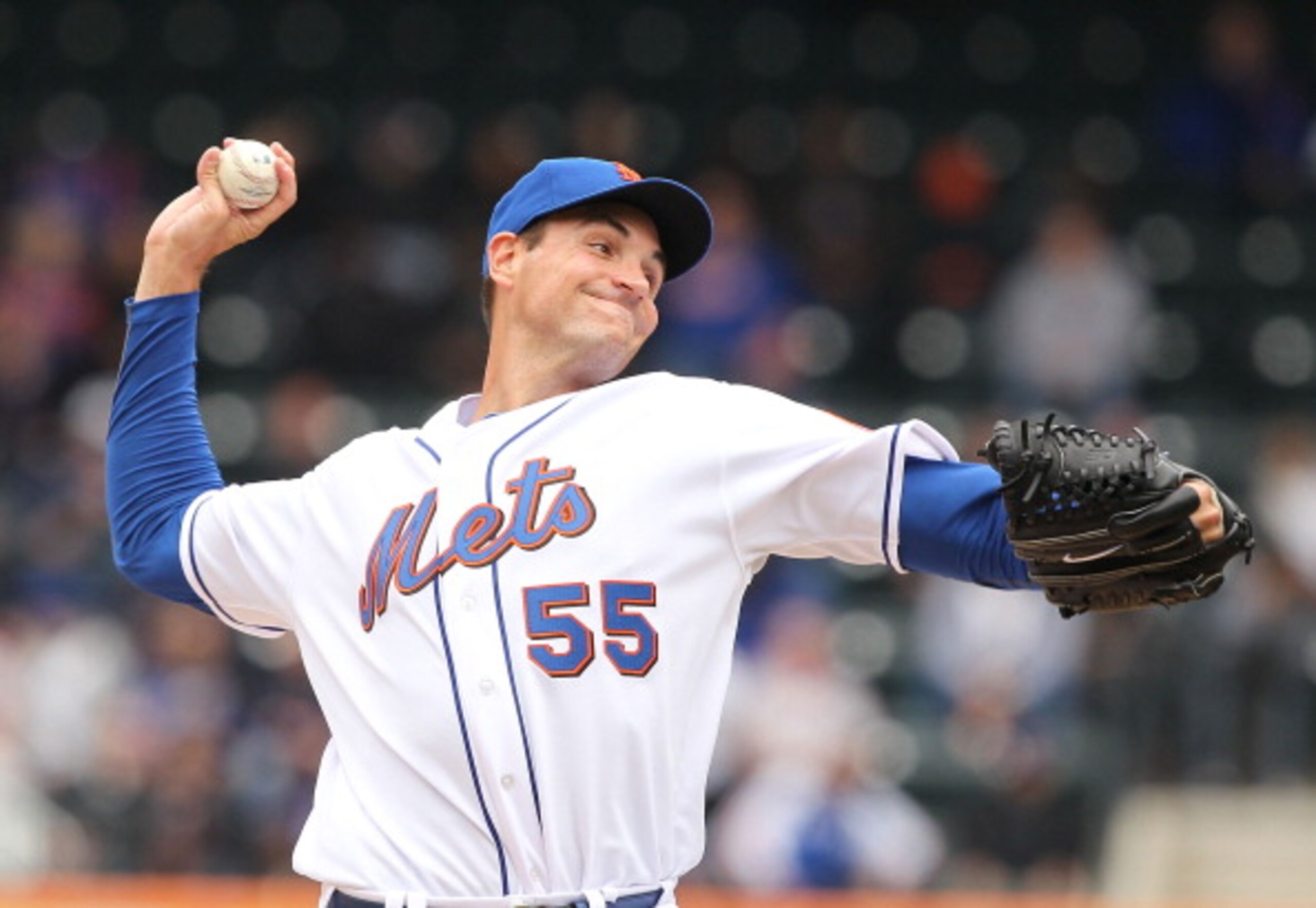 NEW YORK, NY - APRIL 10: Chris Young #55 of the New York Mets pitches against the Washington Nationals during their game on April 10, 2011 at Citi Field in the Flushing neighborhood of the Queens borough of New York City. (Photo by Al Bello/Getty Images NEW YORK, NY - APRIL 10: Chris Young #55 of the New York Mets pitches against the Washington Nationals during their game on April 10, 2011 at Citi Field in the Flushing neighborhood of the Queens borough of New York City. (Photo by Al Bello/Getty Images
