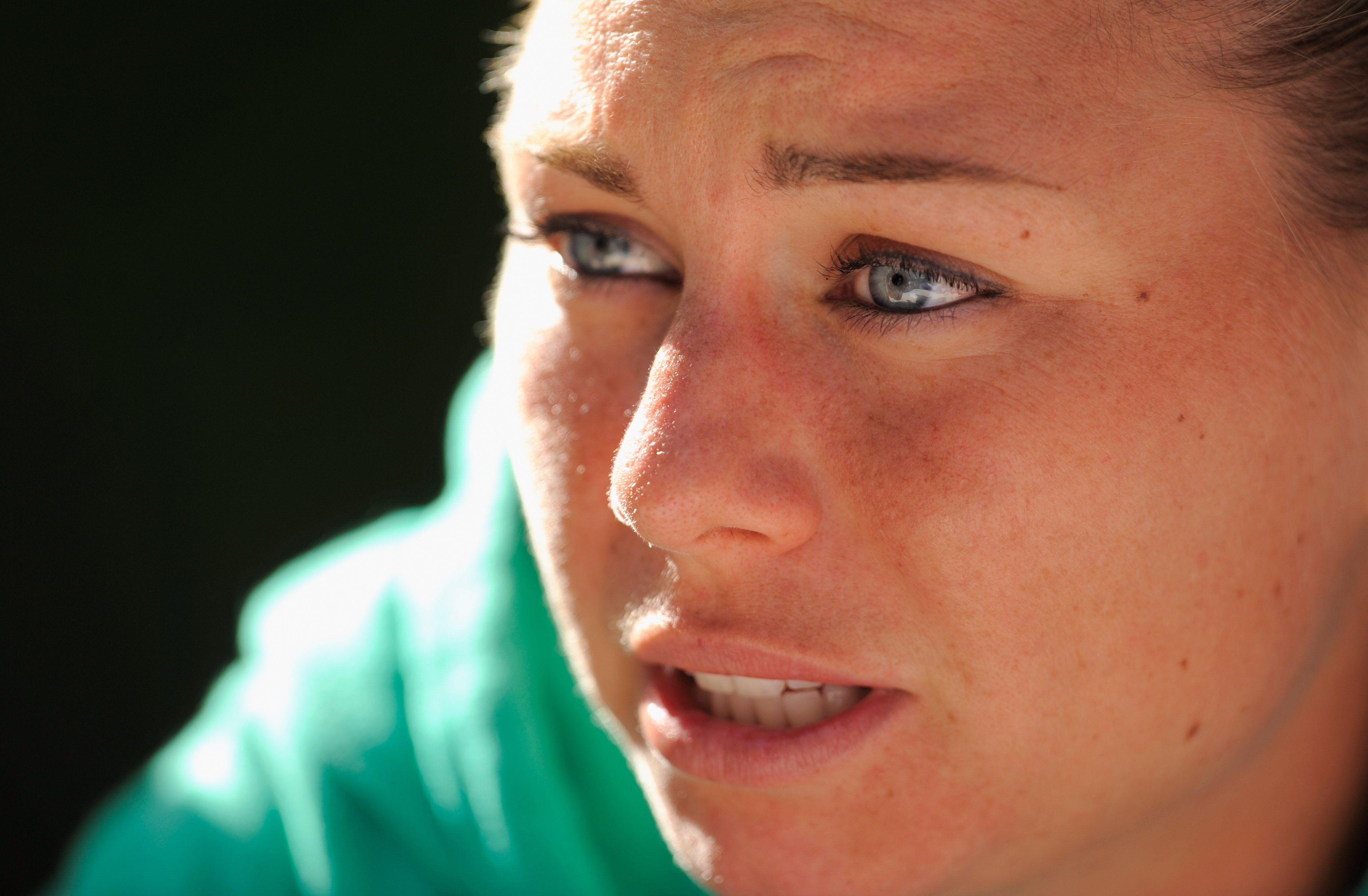 DUBAI, UNITED ARAB EMIRATES - FEBRUARY 14:  Vera Zvonareva of Russia speaks to the media during day one of the WTA Dubai Duty Free Tennis Championships at the Dubai Tennis Stadium on February 14, 2011 in Dubai, United Arab Emirates.  (Photo by Michael Reg