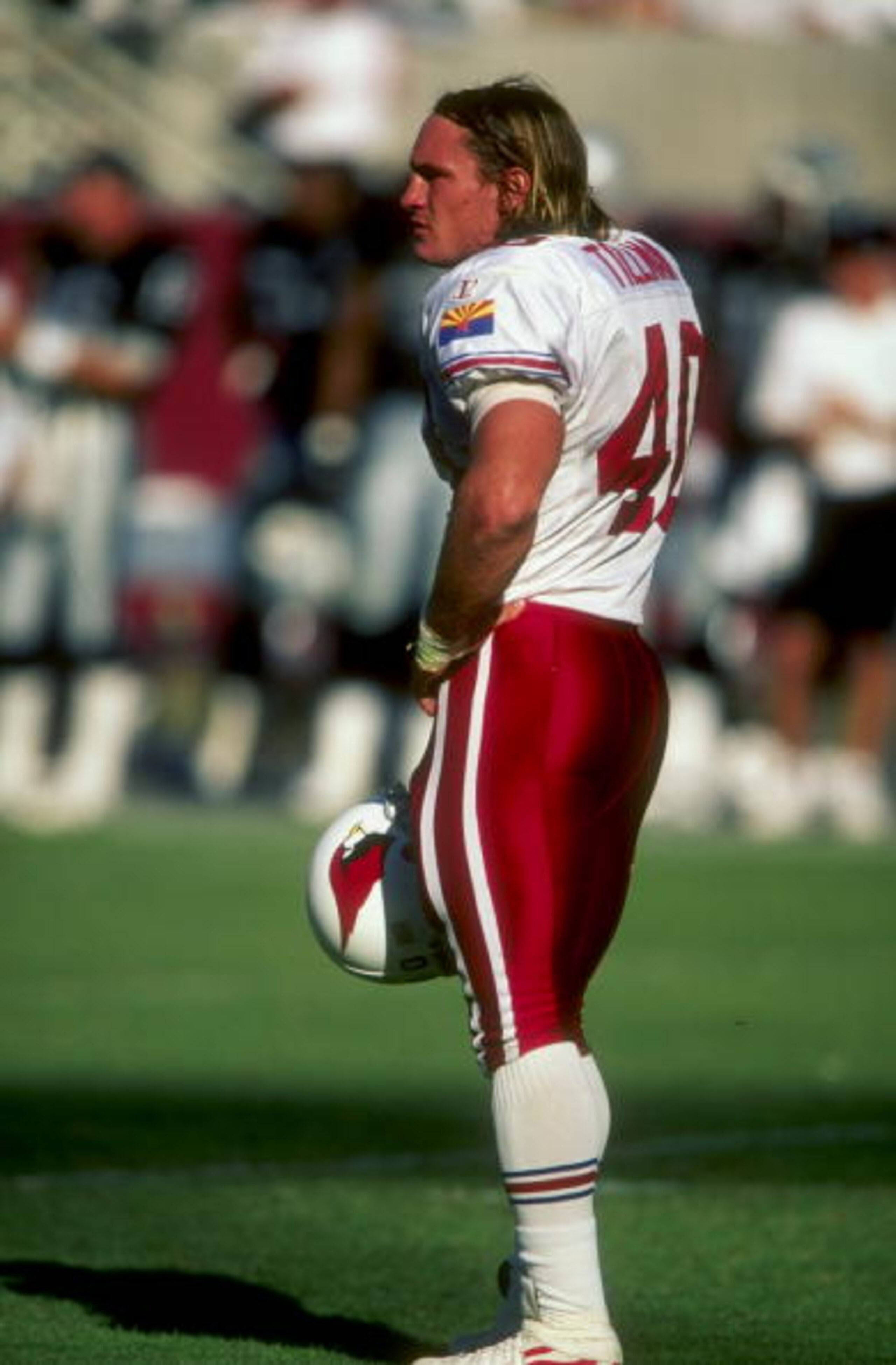 4 Oct 1998: Safety Pat Tillman #40 of the Arizona Cardinals looks on during a game against the Oakland Raiders at the Sun Devil Stadium in Tempe, Arizona. The Raiders defeated the Cardinals 23-20. Mandatory Credit: Todd Warshaw /Allsport 4 Oct 1998: Safety Pat Tillman #40 of the Arizona Cardinals looks on during a game against the Oakland Raiders at the Sun Devil Stadium in Tempe, Arizona. The Raiders defeated the Cardinals 23-20. Mandatory Credit: Todd Warshaw /Allsport
