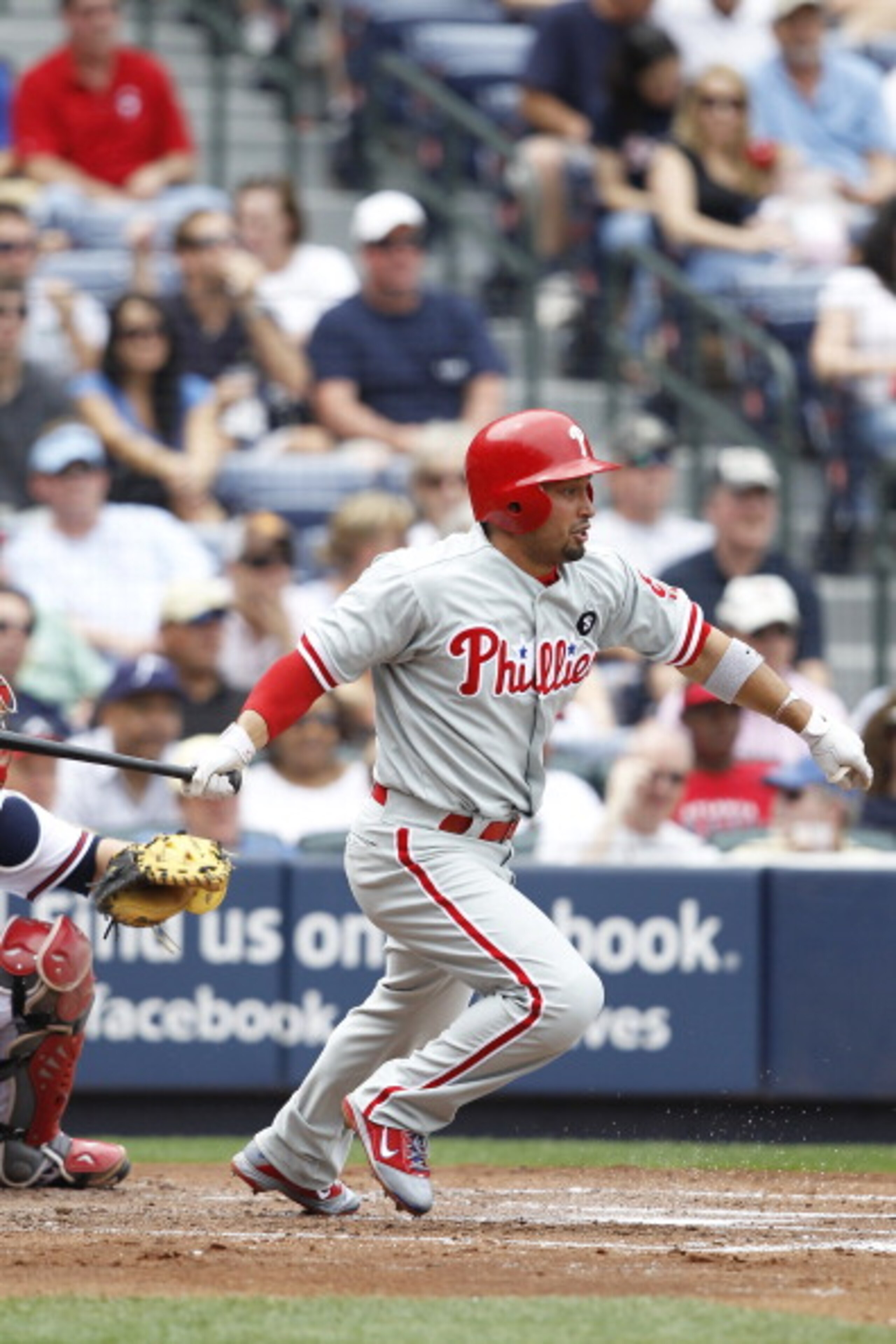 ATLANTA, GA - APRIL 9: Shane Victorino #8 of the Philadelphia Phillies follows through on one of his four hits against the Atlanta Braves at Turner Field on April 9, 2011 in Atlanta, Georgia. The Phillies won 10-2. (Photo by Joe Robbins/Getty Images) ATLANTA, GA - APRIL 9: Shane Victorino #8 of the Philadelphia Phillies follows through on one of his four hits against the Atlanta Braves at Turner Field on April 9, 2011 in Atlanta, Georgia. The Phillies won 10-2. (Photo by Joe Robbins/Getty Images)