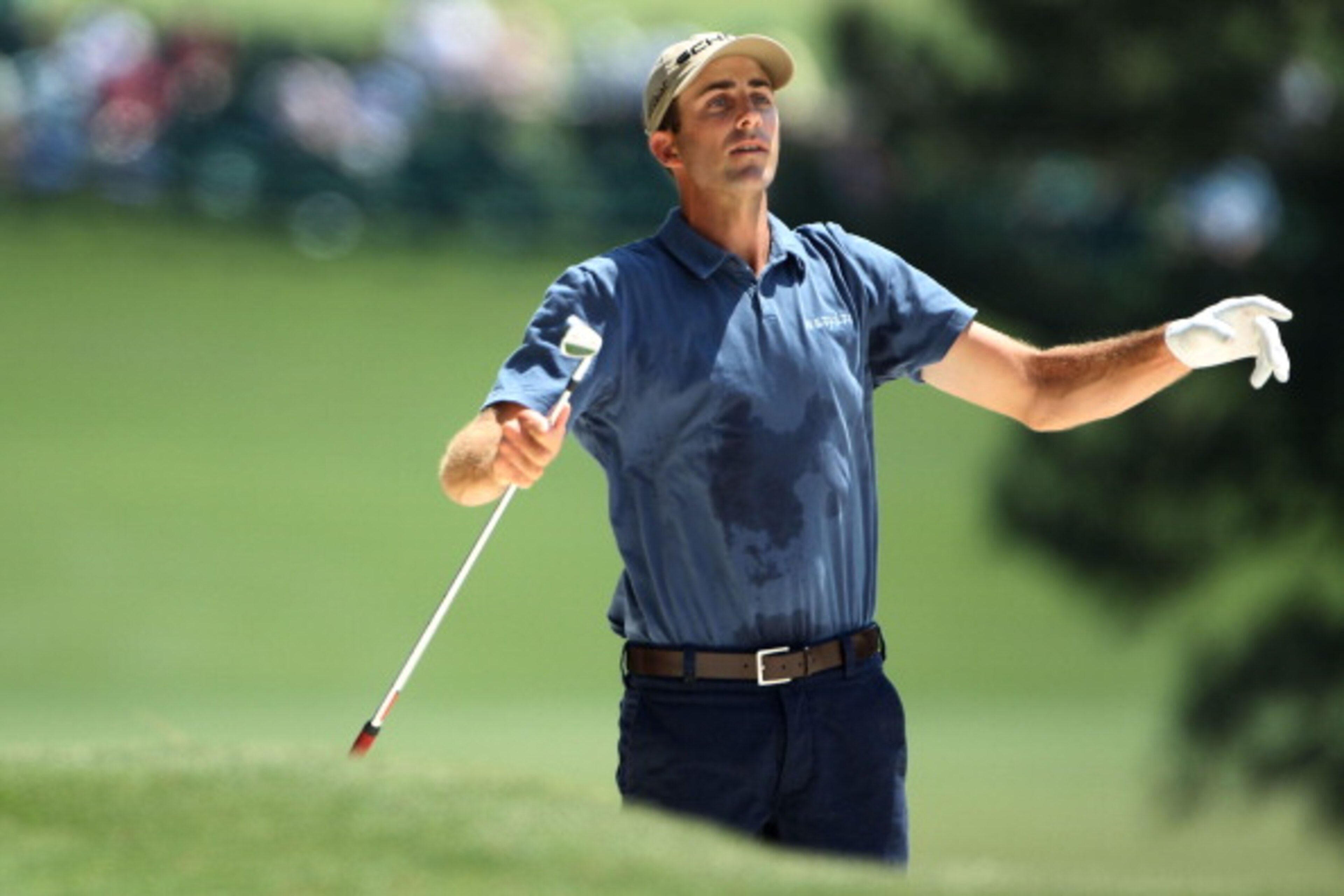 AUGUSTA, GA - APRIL 10: Geoff Ogilvy of Australia watches his a bunker shot on the first hole during the final round of the 2011 Masters Tournament on April 10, 2011 in Augusta, Georgia. (Photo by Jamie Squire/Getty Images) AUGUSTA, GA - APRIL 10: Geoff Ogilvy of Australia watches his a bunker shot on the first hole during the final round of the 2011 Masters Tournament on April 10, 2011 in Augusta, Georgia. (Photo by Jamie Squire/Getty Images)