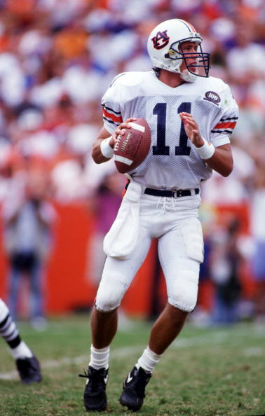 17 Oct 1992: Auburn University QB Stan White fades back to pass against Florida.
