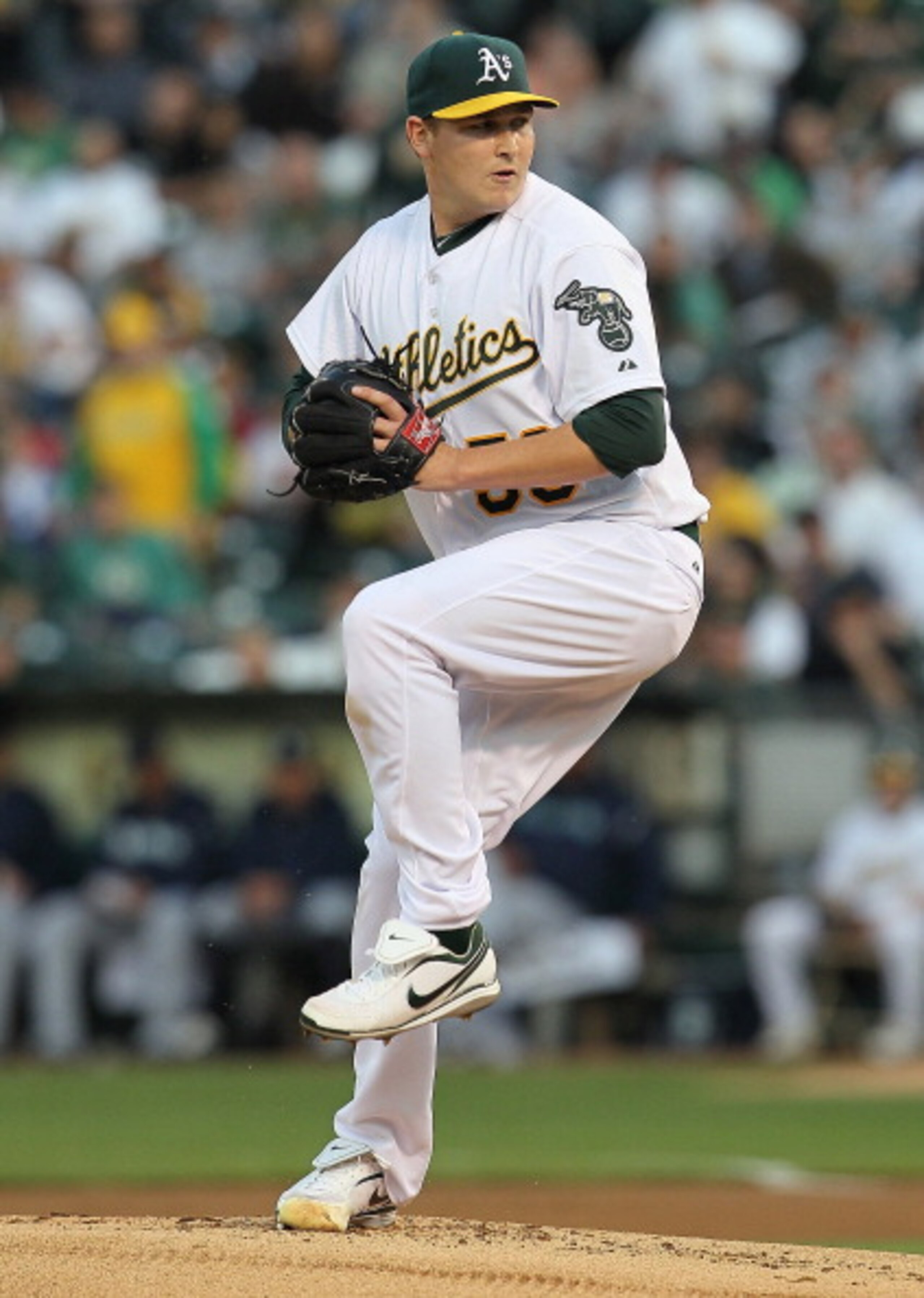 OAKLAND, CA - APRIL 01:  Trevor Cahill #53 of the Oakland Athletics pitches against the Seattle Mariners during the first inning at the Oakland-Alameda County Coliseum on April 1, 2011 in Oakland, California.  (Photo by Justin Sullivan/Getty Images)