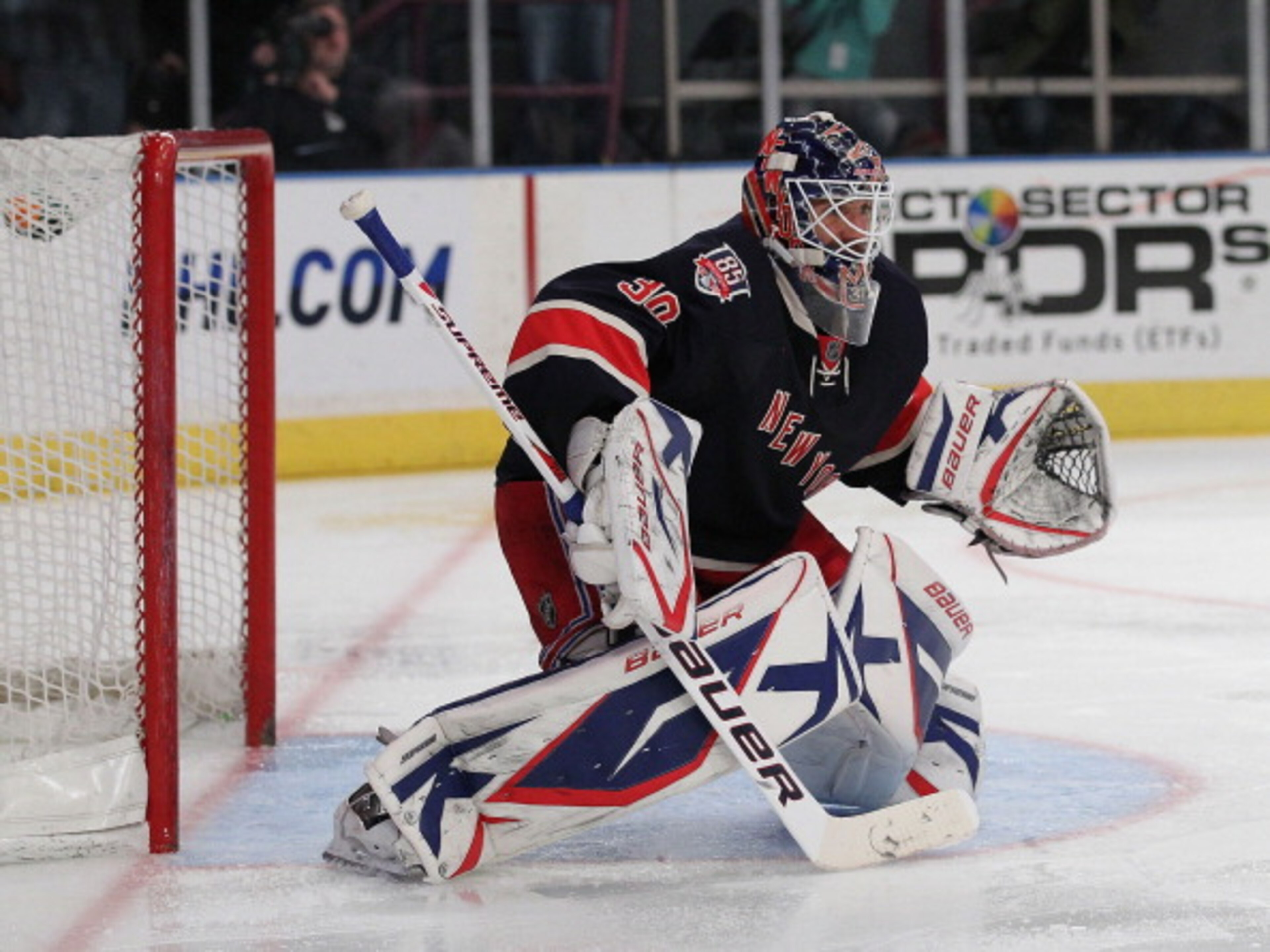 NEW YORK - MARCH 18:  Henrik Lundqvist #30 of the New York Rangers guards the net against the Montreal Canadiens during their game on March 18, 2011 at Madison Square Garden in New York City, New York.  (Photo by Al Bello/Getty Images)