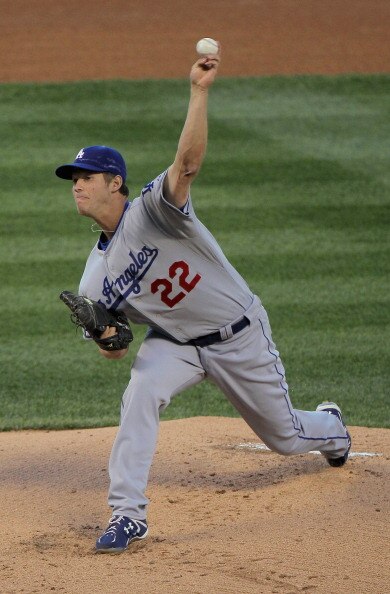 DENVER, CO - APRIL 05:  Starting pitcher Clayton Kershaw #22 of the Los Angeles Dodgers delivers against the Colorado Rockies at Coors Field on April 5, 2011 in Denver, Colorado.  (Photo by Doug Pensinger/Getty Images)