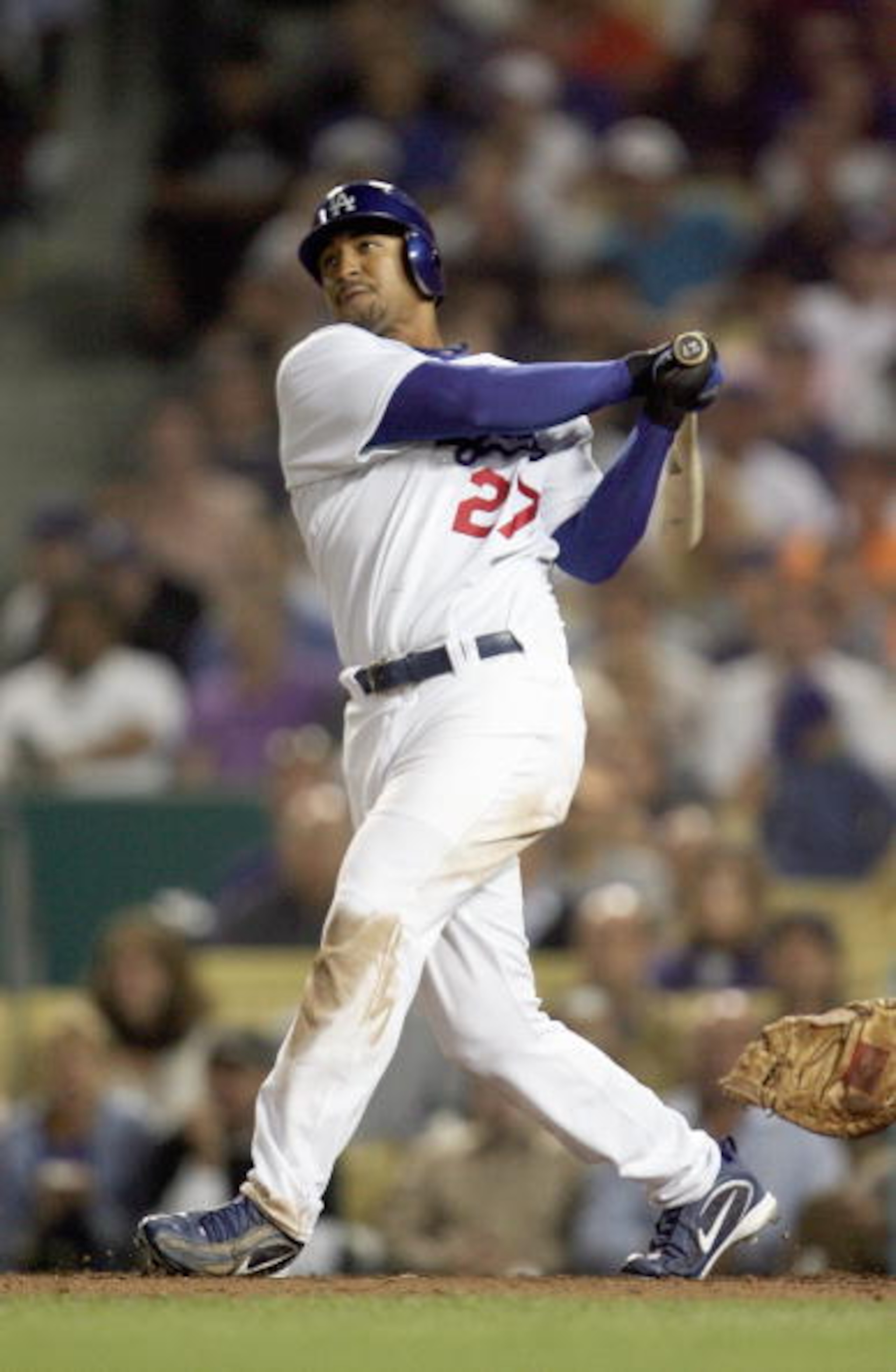 LOS ANGELES - JUNE 6: Matt Kemp #27 of the Los Angeles Dodgers swings at the pitch during the game against the New York Mets during the game on June 6, 2006 at Dodger Stadium in Los Angeles, California. The Dodgers defeated the Mets 8-5. (Photo by Jeff Gr LOS ANGELES - JUNE 6: Matt Kemp #27 of the Los Angeles Dodgers swings at the pitch during the game against the New York Mets during the game on June 6, 2006 at Dodger Stadium in Los Angeles, California. The Dodgers defeated the Mets 8-5. (Photo by Jeff Gr