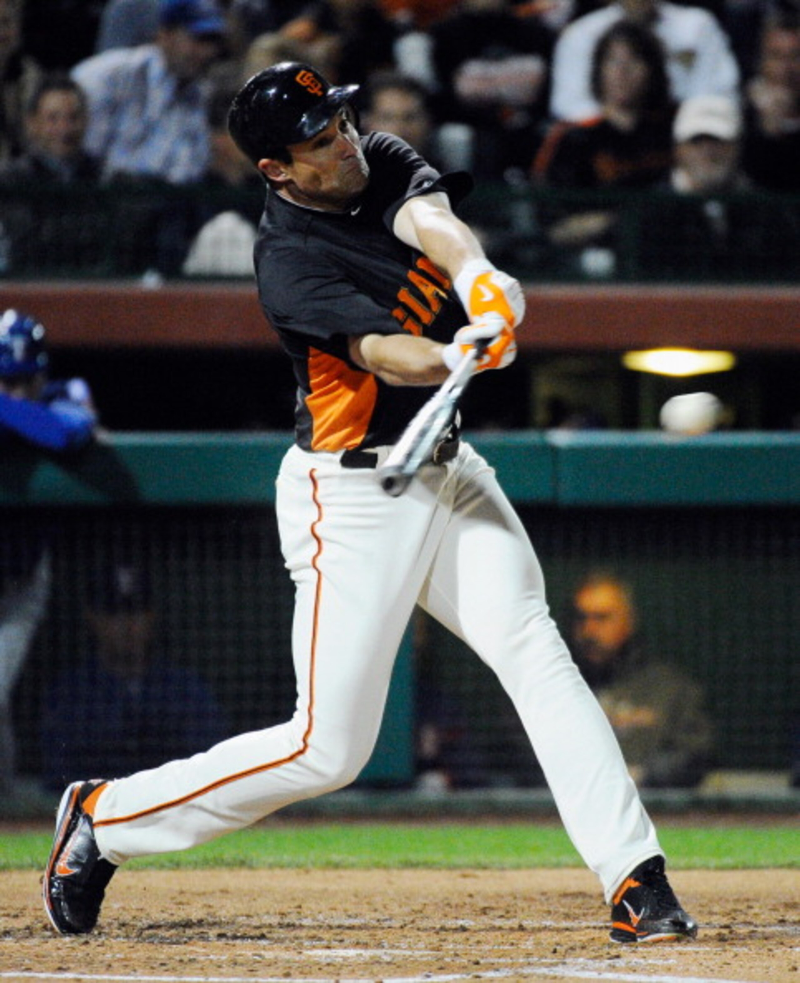 SCOTTSDALE, AZ - MARCH 07: Pat Burrell #5 of the San Francisco Giants swings the bat during an exhibition baseball game against the Texas Rangers in the first meeting between the two teams since the World Series at Scottsdale Stadium on March 7, 2011 in SCOTTSDALE, AZ - MARCH 07: Pat Burrell #5 of the San Francisco Giants swings the bat during an exhibition baseball game against the Texas Rangers in the first meeting between the two teams since the World Series at Scottsdale Stadium on March 7, 2011 in