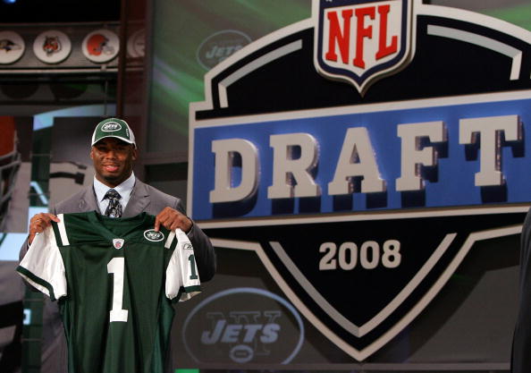 NEW YORK - APRIL 26:  Vernon Gholston poses for a photo after being selected as the sixth overall pick by the New York Jets during the 2008 NFL Draft on April 26, 2008 at Radio City Music Hall in April 26, 2008 in New York City.  (Photo by Jim McIsaac/Get