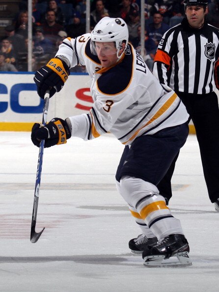 UNIONDALE, NY - JANUARY 15:  Jordan Leopold #3 of the Buffalo Sabres skates against the New York Islanders at the Nassau Coliseum on January 15, 2011 in Uniondale, New York. The Islanders won 5-3. (Photo by Bruce Bennett/Getty Images)