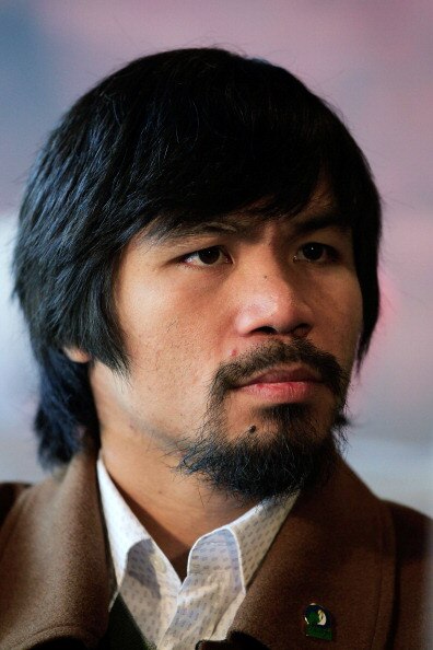 NEW YORK, NY - FEBRUARY 14:  Manny Pacquiao looks on at a press conference to promote his upcoming fight with Shane Mosley at The Lighthouse at Chelsea Piers on February 14, 2011 in New York City.  (Photo by Chris Trotman/Getty Images)