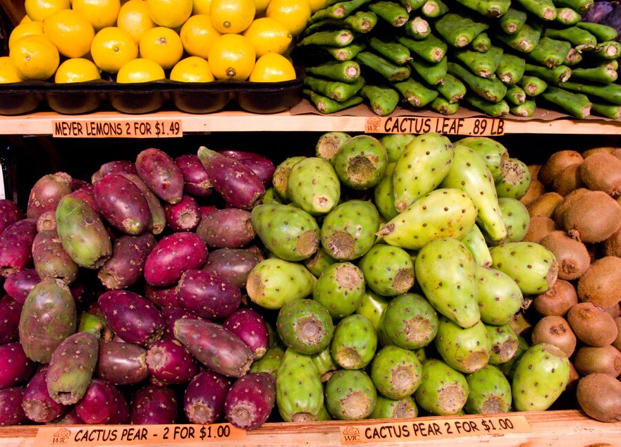 The leafs on top are more savory. The pears on the bottom are sweeter.