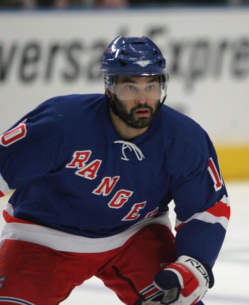 NEW YORK - MAY 6:  Nigel Dawes #10 of the New York Rangers skates against the Buffalo Sabres in Game Six of the 2007 Eastern Conference Semifinals on May 6, 2007 at Madison Square Garden in New York City. The Sabres won 5-4 to win the series 4-2. (Photo b
