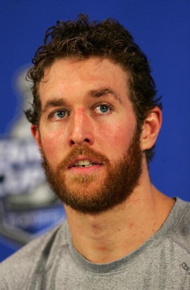 PITTSBURGH - MAY 18:  Ryan Malone #12 of the Pittsburgh Penguins speaks during his post-game press conference after his team's victory over the Philadelphia Flyers 6-0 to win game five of the Eastern Conference Finals of the 2008 NHL Stanley Cup Playoffs