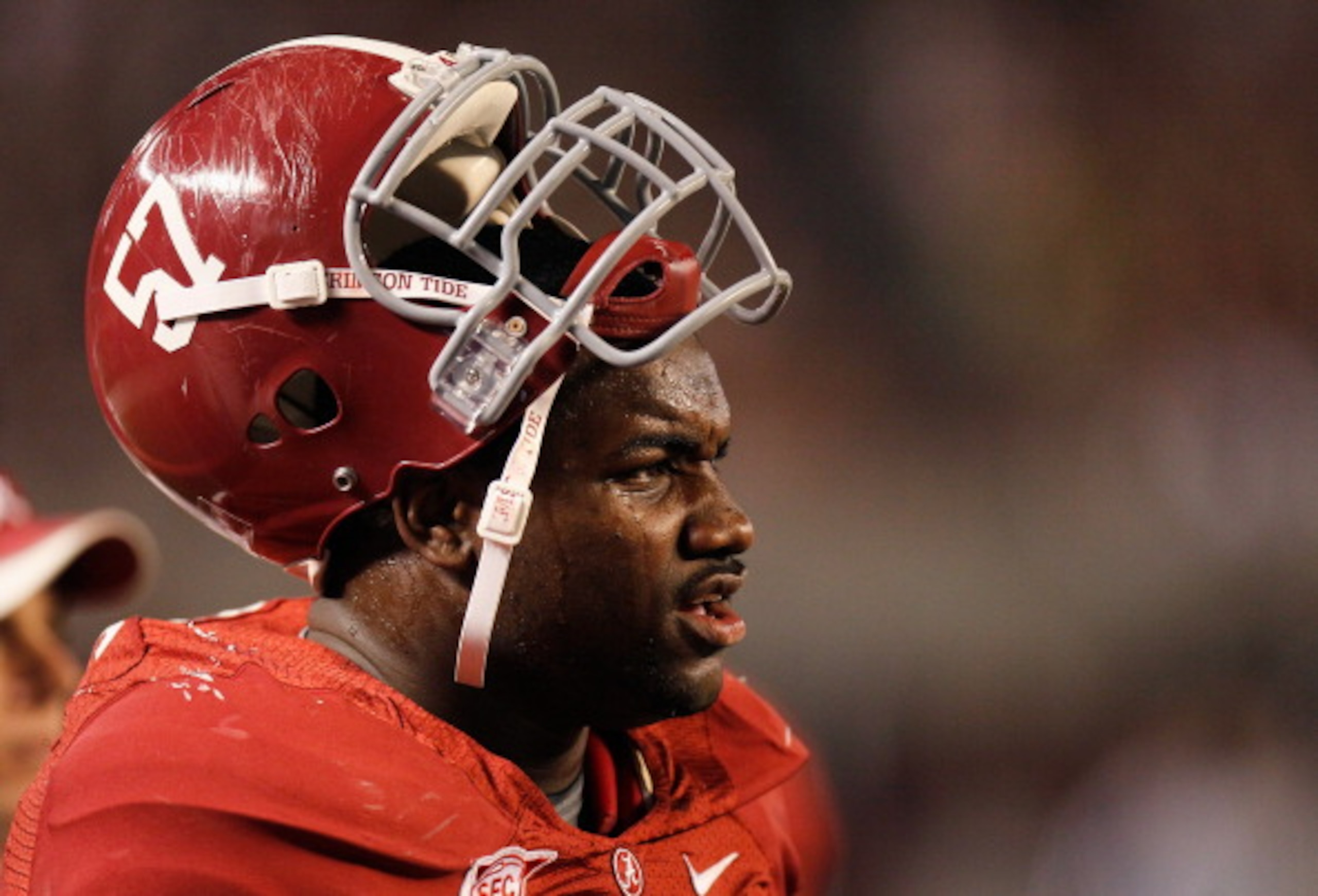 TUSCALOOSA, AL - OCTOBER 16:  Marcell Dareus #57 of the Alabama Crimson Tide against the Ole Miss Rebels at Bryant-Denny Stadium on October 16, 2010 in Tuscaloosa, Alabama.  (Photo by Kevin C. Cox/Getty Images)