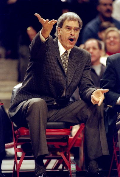 17 Dec 1996:  Chicago Bulls head coach Phil Jackson looks on during a game against the Los Angeles Lakers at the United Center in Chicago, Illinois.  The Bulls won the game, 129-123. Mandatory Credit: Jonathan Daniel  /Allsport