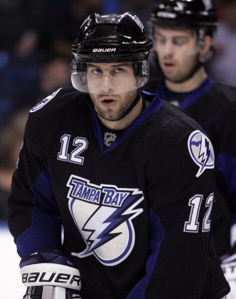 TAMPA, FL - JANUARY 25: Simon Gagne #12 of the Tampa Bay Lightning skates against the Toronto Maple Leafs at St. Pete Times Forum on January 25, 2011 in Tampa, Florida. The Lightning defeated the Leafs 2-0. (Photo by Justin K. Aller/Getty Images)