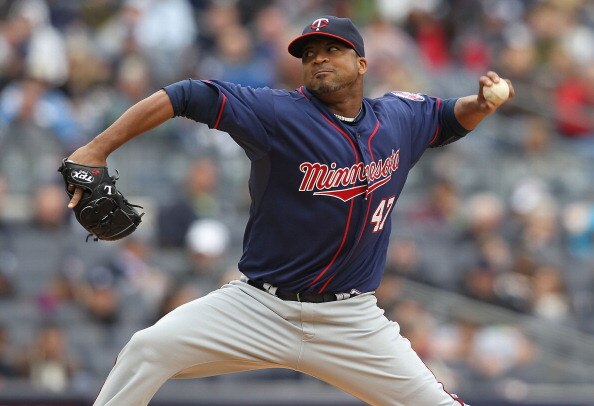 NEW YORK, NY - APRIL 07: Francisco Liriano #47 of the Minnesota Twins pitches against the New York Yankees at Yankee Stadium on April 7, 2011 in the Bronx borough of New York City.  (Photo by Nick Laham/Getty Images)