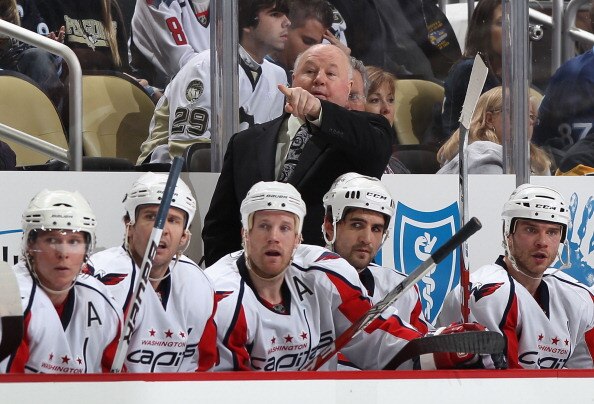 PITTSBURGH, PA - FEBRUARY 21:  Head coach Bruce Boudreau of the Washington Capitals directs his team during the NHL game against the Pittsburgh Penguins at Consol Energy Center on February 21, 2011 in Pittsburgh, Pennsylvania. The Capitals defeated the Pe