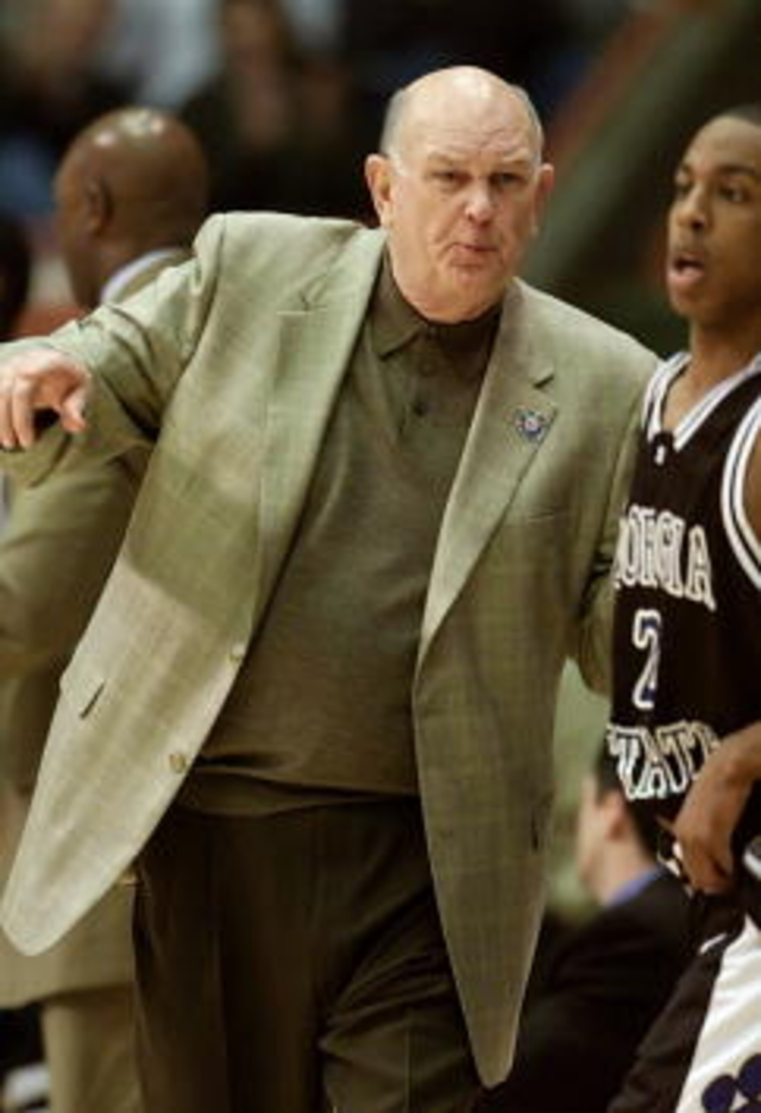 17 Mar 2001:  Head coach Lefty Driesell of the Georgia State Panthers gives directions to Lamont McIntosh #2 against the Maryland Terrapins during the second round of the NCAA tournament at the Boise State University Pavilion in Boise, Idaho.   <DIGITAL I