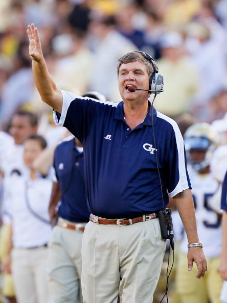 ATLANTA - OCTOBER 09:  Head coach Paul Johnson of the Georgia Tech Yellow Jackets against the Virginia Cavaliers at Bobby Dodd Stadium on October 9, 2010 in Atlanta, Georgia.  (Photo by Kevin C. Cox/Getty Images)