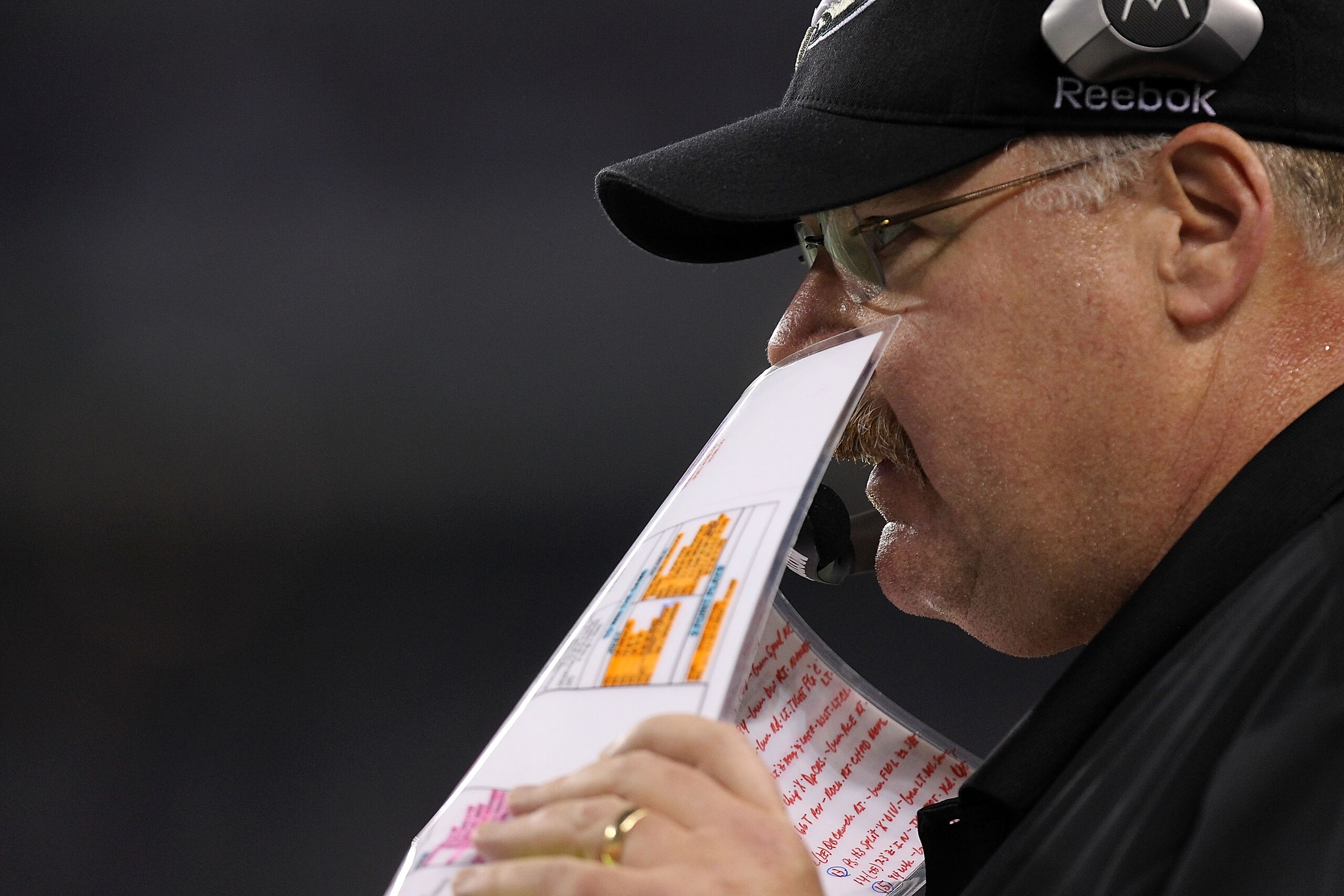 ARLINGTON, TX - DECEMBER 12: Head coach Andy Reid of the Philadelphia Eagles at Cowboys Stadium on December 12, 2010 in Arlington, Texas. (Photo by Ronald Martinez/Getty Images) ARLINGTON, TX - DECEMBER 12: Head coach Andy Reid of the Philadelphia Eagles at Cowboys Stadium on December 12, 2010 in Arlington, Texas. (Photo by Ronald Martinez/Getty Images)