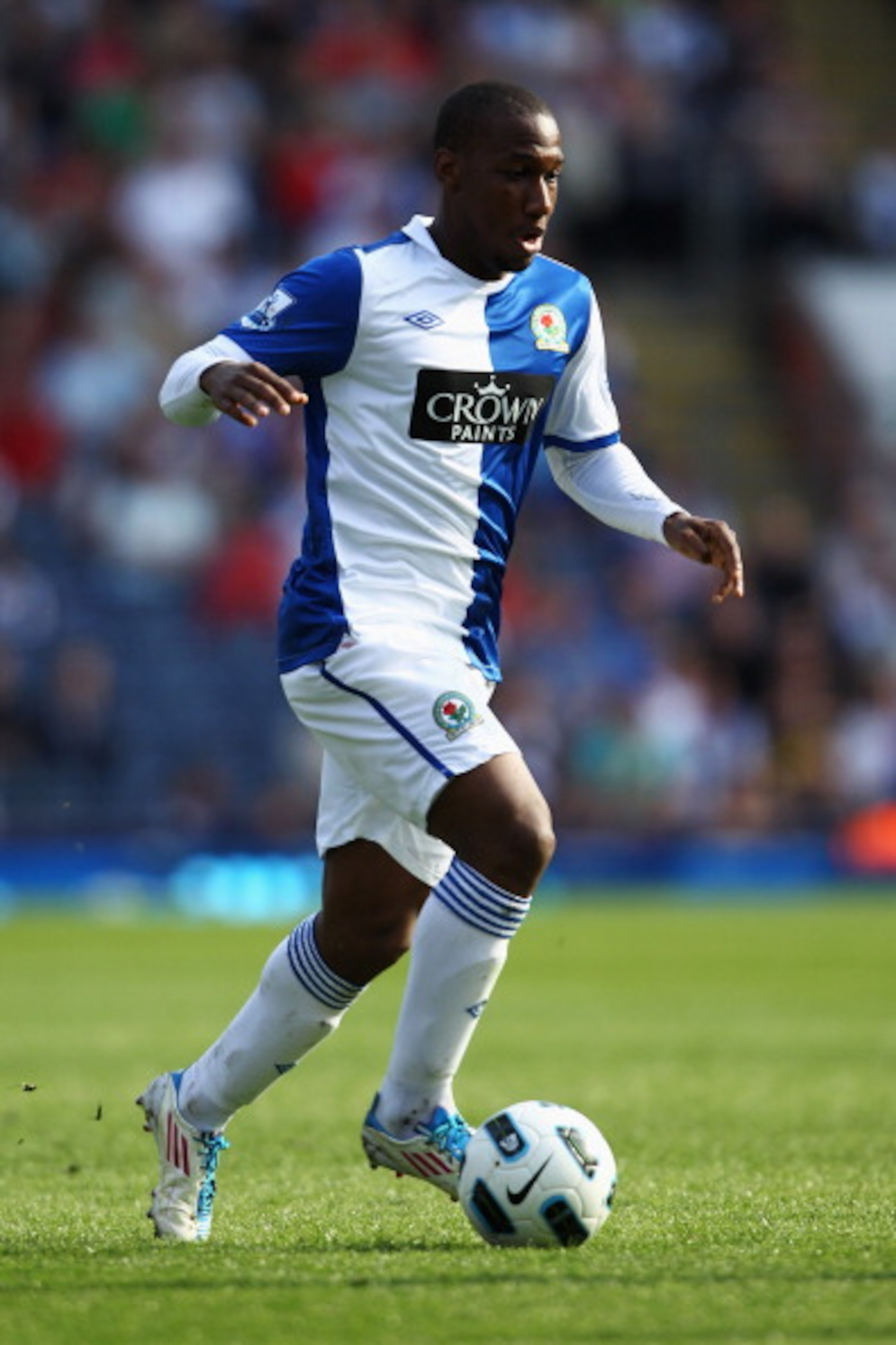 BLACKBURN, ENGLAND - APRIL 09:  David Hoilett of Blackburn in action during the Barclays Premier League match between Blackburn Rovers and Birmingham City at Ewood park on April 9, 2011 in Blackburn, England.  (Photo by Dean Mouhtaropoulos/Getty Images)