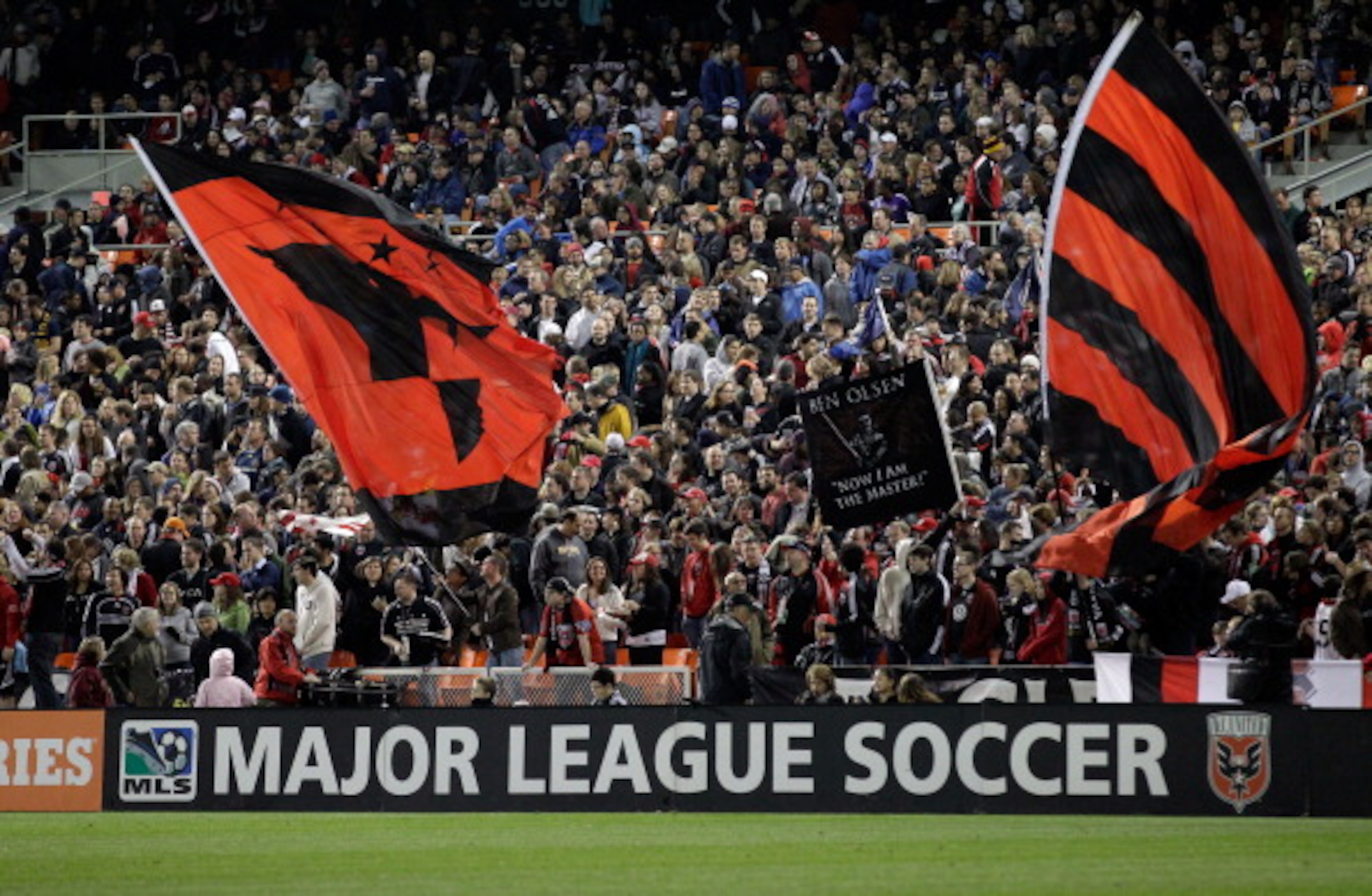 WASHINGTON, DC - APRIL 09: Fans waves flags during the second half between the D.C. United and the Los Angeles Galaxy at RFK Stadium on April 9, 2011 in Washington, DC. The game ended in a 1-1 draw. (Photo by Rob Carr/Getty Images) WASHINGTON, DC - APRIL 09: Fans waves flags during the second half between the D.C. United and the Los Angeles Galaxy at RFK Stadium on April 9, 2011 in Washington, DC. The game ended in a 1-1 draw. (Photo by Rob Carr/Getty Images)