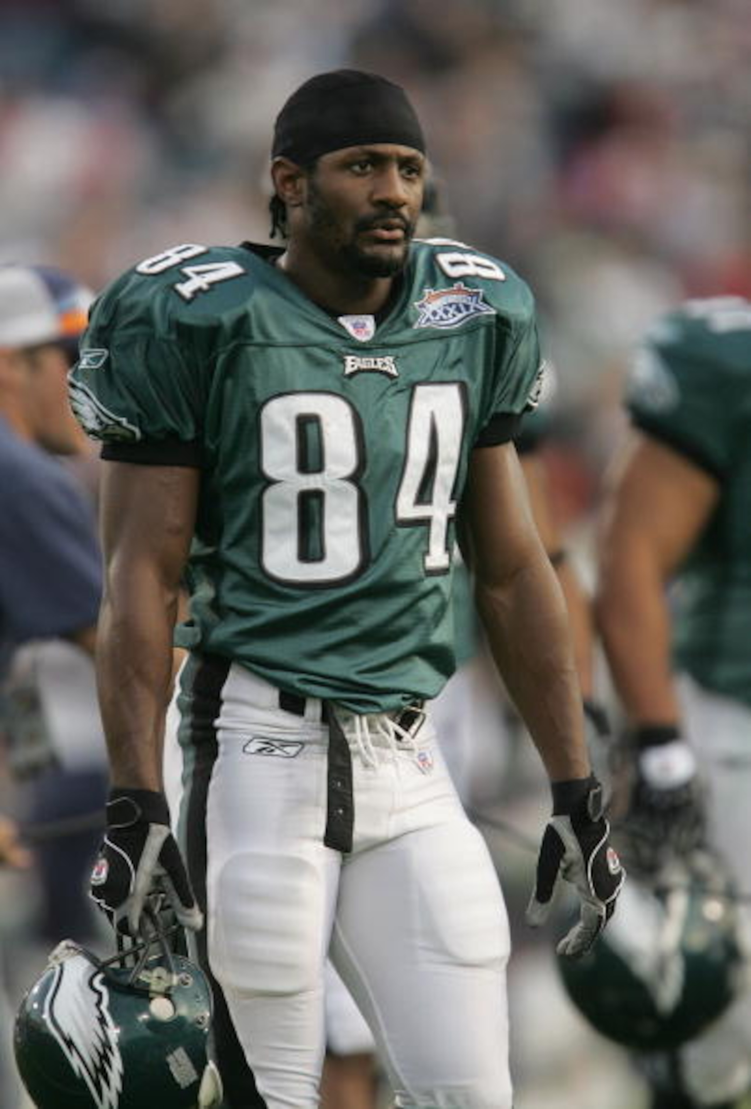 JACKSONVILLE, FL - FEBRUARY 6: Freddie Mitchell before the start of Super Bowl XXXIX between the New England Patriots and the Philadelphia Eagles at Alltel Stadium on February 6, 2005 in Jacksonville, Florida. (Photo by Jeff Gross/Getty Images) JACKSONVILLE, FL - FEBRUARY 6: Freddie Mitchell before the start of Super Bowl XXXIX between the New England Patriots and the Philadelphia Eagles at Alltel Stadium on February 6, 2005 in Jacksonville, Florida. (Photo by Jeff Gross/Getty Images)
