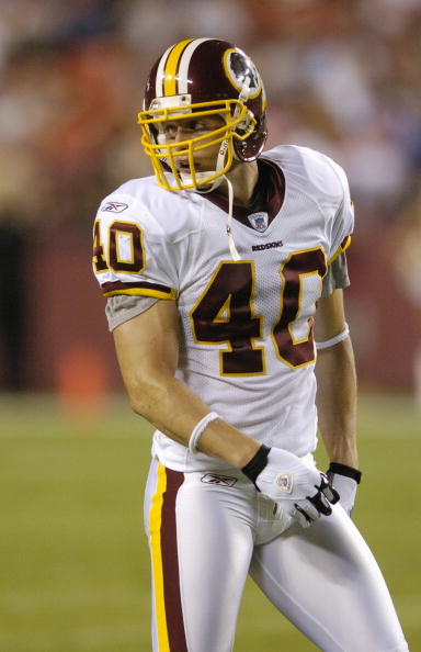 LANDOVER, MD - AUGUST 19:  Safety Adam Archuleta #40 of the Washington Redskins looks on against the New York Jets during the NFL preseason game on August 19, 2006 at FedEx Field in Landover, Maryland.  (Photo by Greg Fiume/Getty Images)