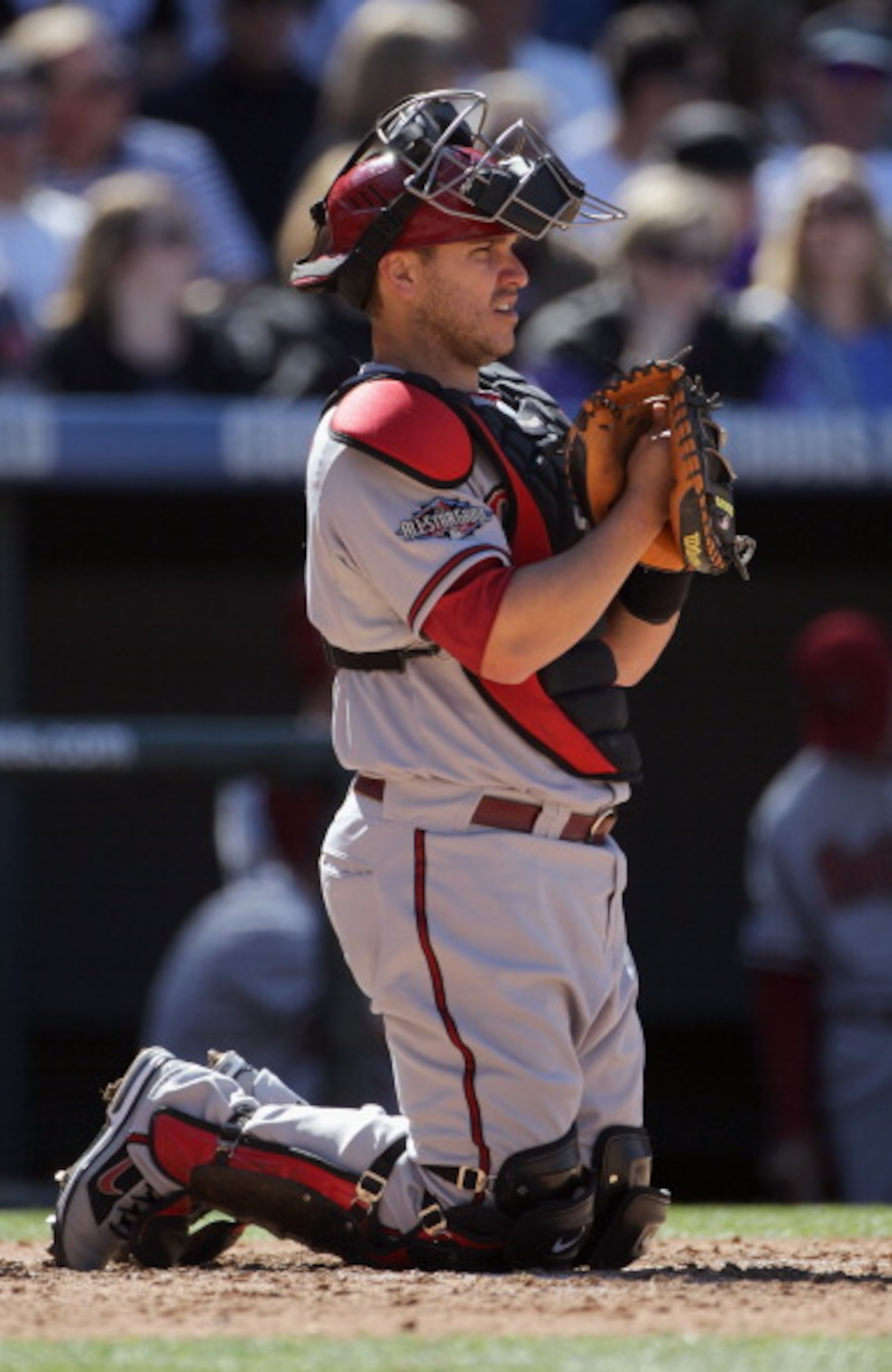 DENVER, CO - APRIL 01: Catcher Miguel Montero #26 of the Arizona Diamondbacks backs up the plate against the Colorado Rockies during Opening Day at Coors Field on April 1, 2011 in Denver, Colorado. The Diamondbacks defeated the Rockies 7-6 in 11 innings. DENVER, CO - APRIL 01: Catcher Miguel Montero #26 of the Arizona Diamondbacks backs up the plate against the Colorado Rockies during Opening Day at Coors Field on April 1, 2011 in Denver, Colorado. The Diamondbacks defeated the Rockies 7-6 in 11 innings.