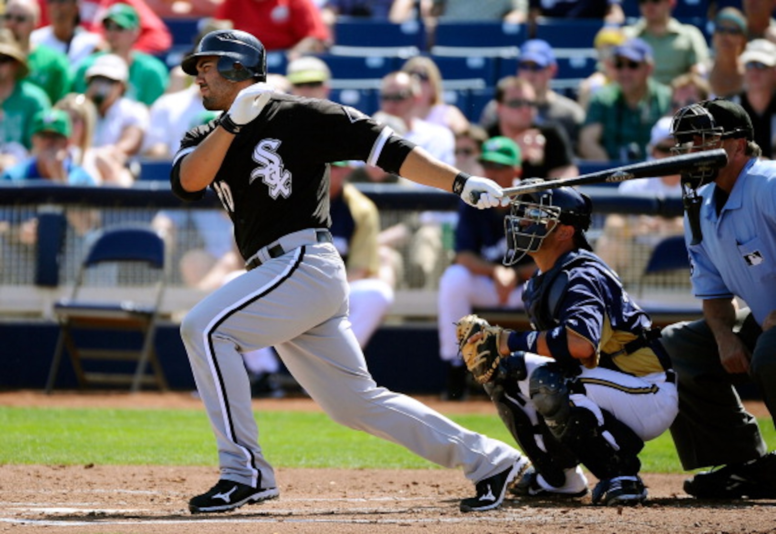 PHOENIX, AZ - MARCH 17: Carlos Quentin #20 of the Chicago White Sox at bat against the Milwaukee Brewers during the spring training game at Maryvale Baseball Park on March 17, 2011 in Phoenix, Arizona. (Photo by Kevork Djansezian/Getty Images) PHOENIX, AZ - MARCH 17: Carlos Quentin #20 of the Chicago White Sox at bat against the Milwaukee Brewers during the spring training game at Maryvale Baseball Park on March 17, 2011 in Phoenix, Arizona. (Photo by Kevork Djansezian/Getty Images)