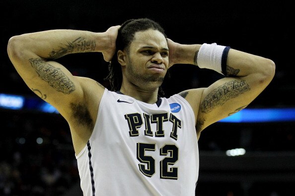 WASHINGTON - MARCH 19:  Gary McGhee #52 of the Pittsburgh Panthers reacts to their loss to the Butler Bulldogs during the third round of the 2011 NCAA men's basketball tournament at Verizon Center on March 19, 2011 in Washington, DC.  (Photo by Nick Laham