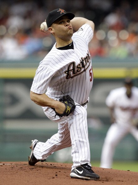 HOUSTON - APRIL 08:  Pitcher Wandy Rodriguez #51 of the Houston Astros throws against the Florida Marlins at Minute Maid Park on April 8, 2011 in Houston, Texas.  (Photo by Bob Levey/Getty Images)