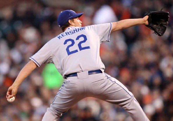 SAN FRANCISCO, CA - APRIL 11:  Clayton Kershaw #22 of the Los Angeles Dodgers pitches against the San Francisco Giants during an MLB game at AT&T Park on April 11, 2011 in San Francisco, California.  (Photo by Jed Jacobsohn/Getty Images)