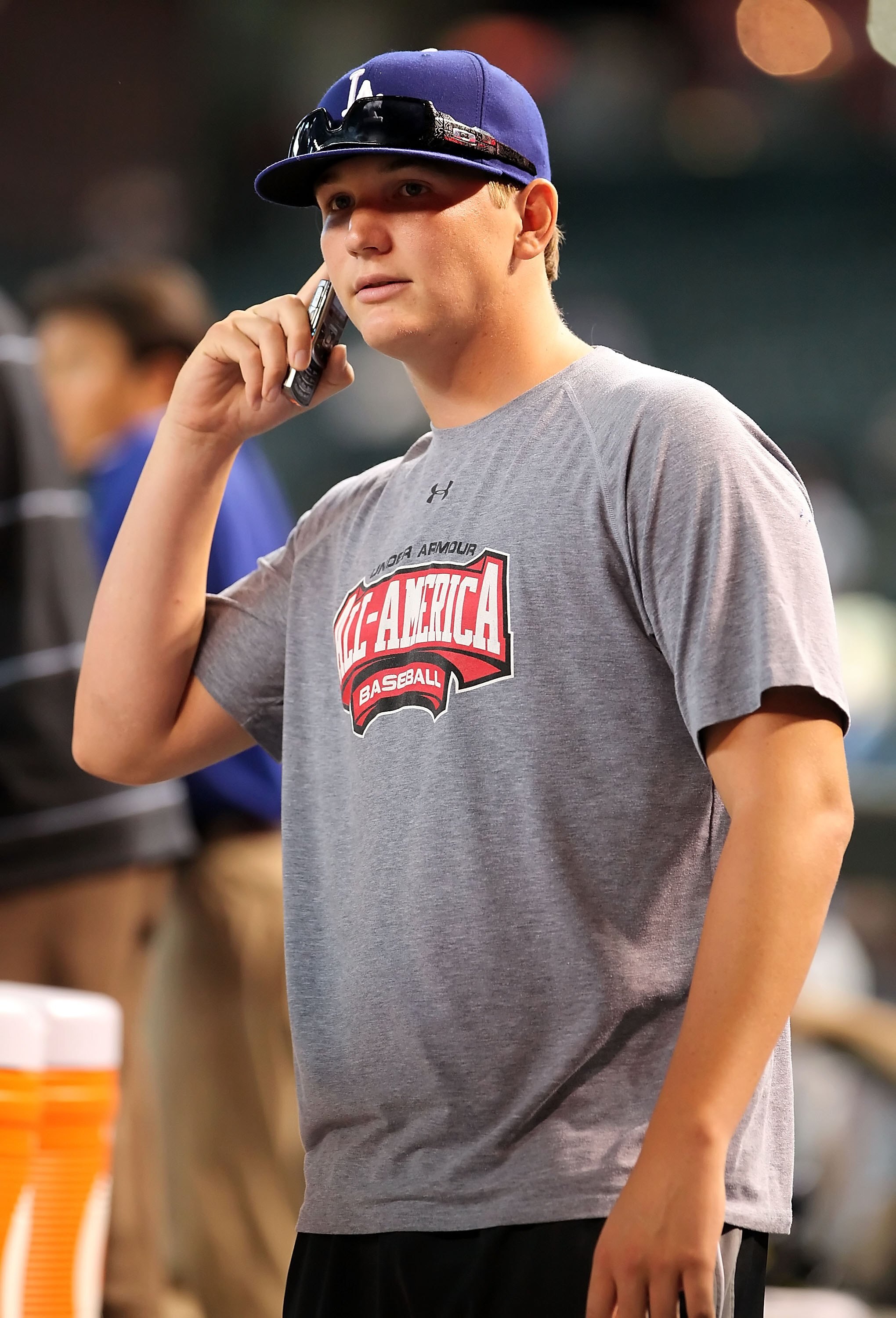 PHOENIX - AUGUST 14:  Second round draft pick of the Los Angeles Dodgers, Garrett Gould attends the major league baseball game against the Arizona Diamondbacks at Chase Field on August 14, 2009 in Phoenix, Arizona.  The Diamondbacks defeated the Dodgers 4