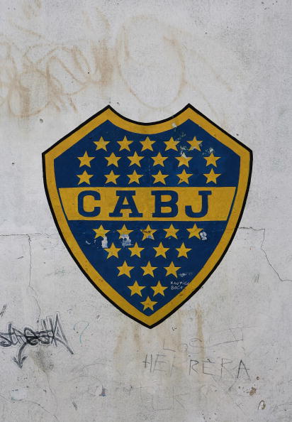 BUENOS AIRES, ARGENTINA - FEBRUARY 11:  Boca Junior's football club logo is seen at La Boca district of Buenos Aires at La Bombonera stadium on February 11, 2008 in Buenos Aires, Argentina.  (Photo by Julian Finney/Getty Images)