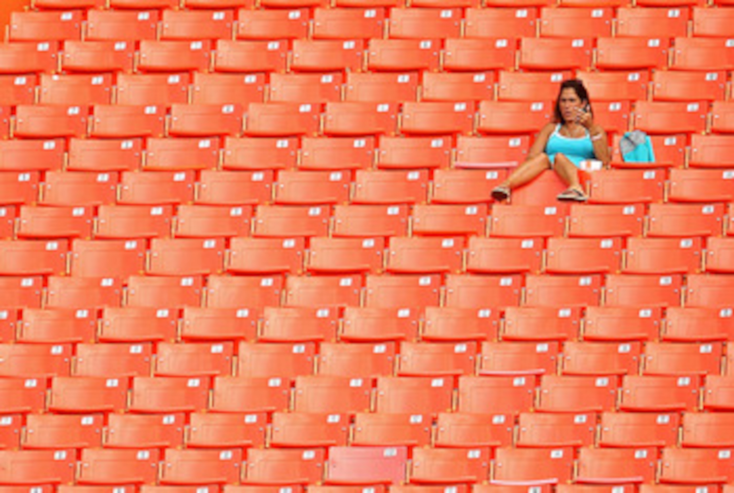 MIAMI GARDENS, FL - APRIL 01:  Florida Marlins fans watch batting practice during opening day against the New York Mets at Sun Life Stadium on April 1, 2011 in Miami Gardens, Florida.  (Photo by Mike Ehrmann/Getty Images)