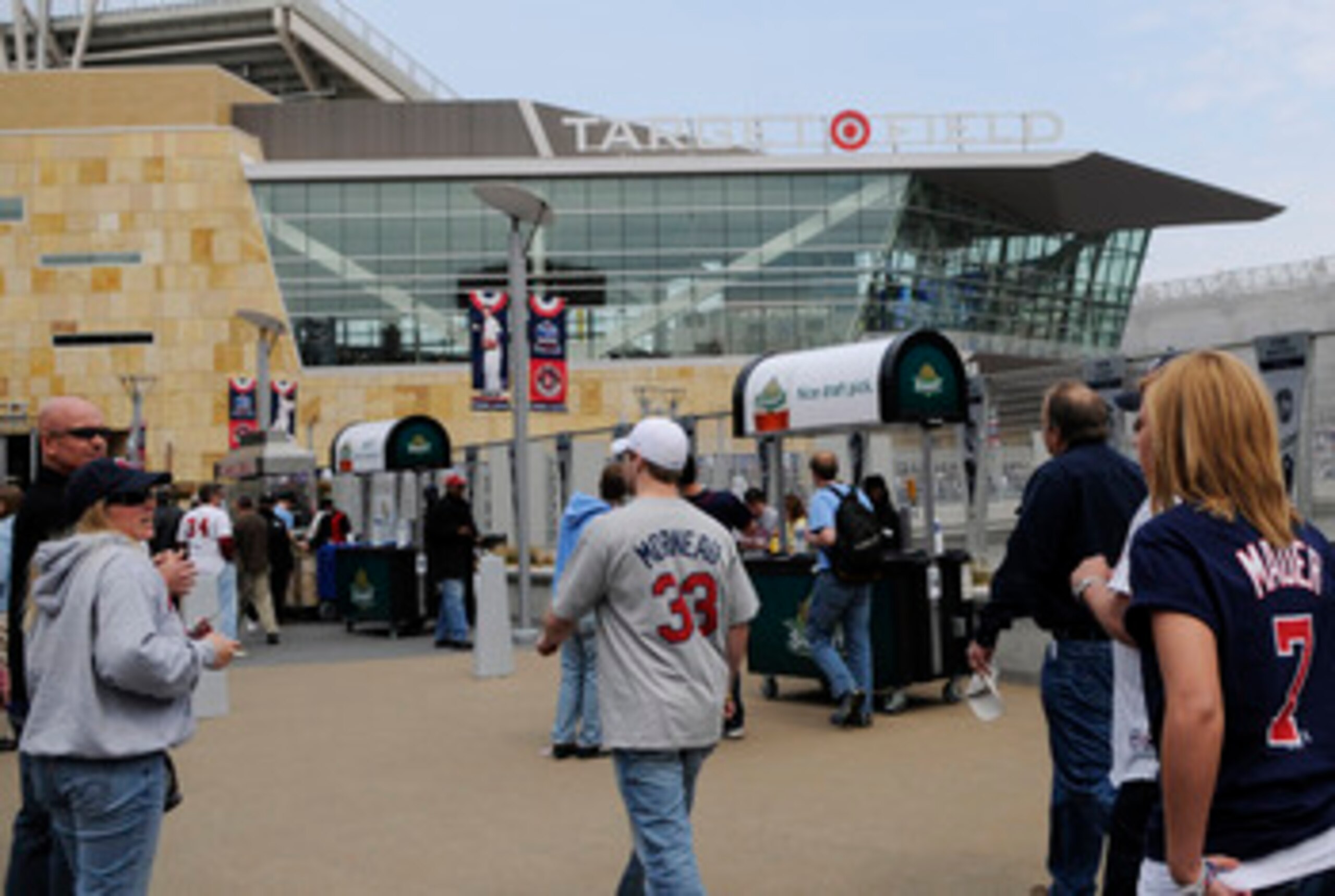 MINNESOTA, MN - APRIL 12: Fans arrive at Target Field prior to a game between the Minnesota Twins and the Boston Red Sox during the Twins home opener at Target Field on April 12, 2010 in Minneapolis, Minnesota. (Photo by Hannah Foslien /Getty Images)
