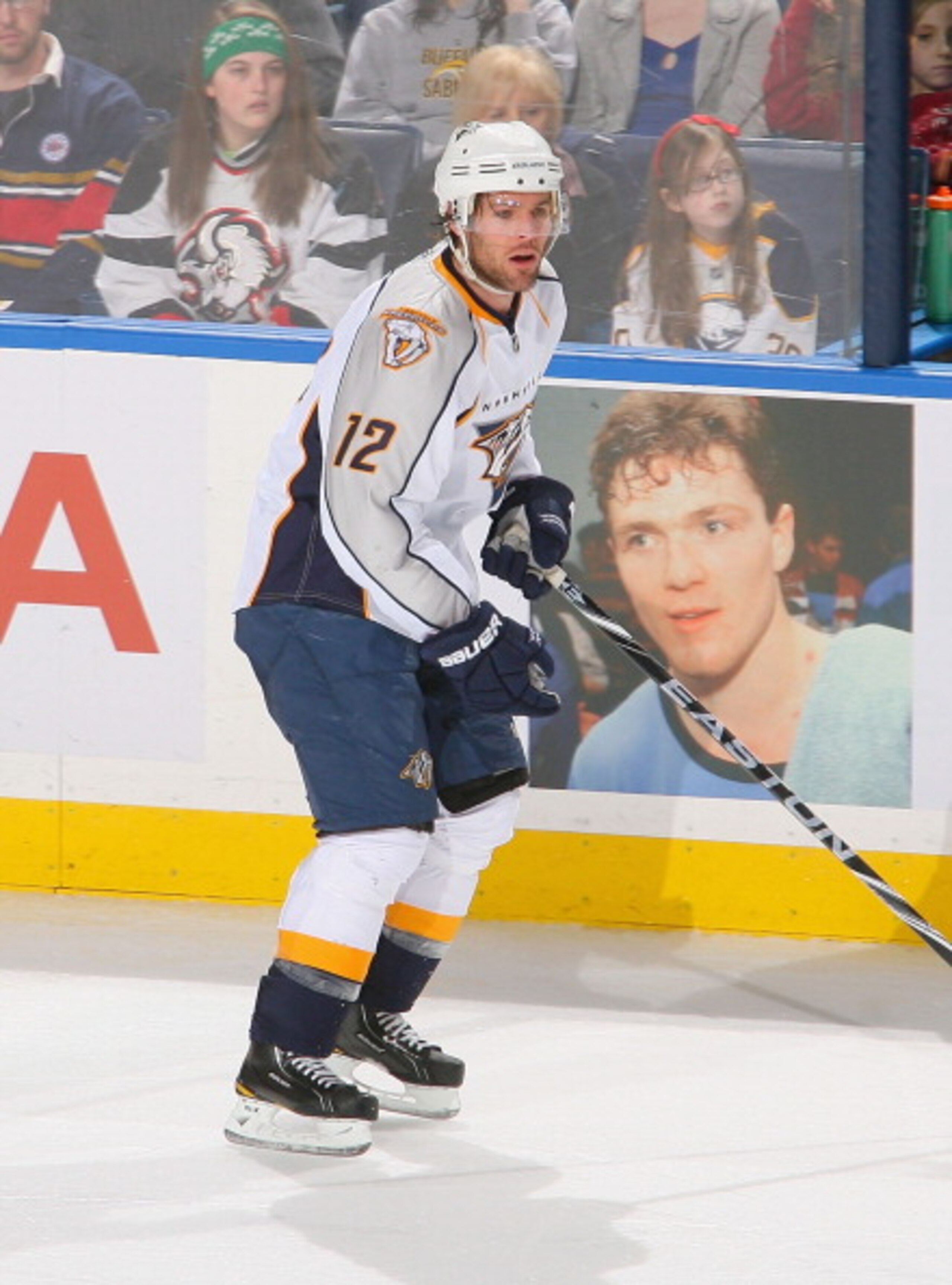 BUFFALO, NY - MARCH 20:  Mike Fisher #12 of the Nashville Predators skates against the Buffalo Sabres at HSBC Arena on March 20, 2011 in Buffalo, New York. Nashville won 4-3 in overtime.  (Photo by Rick Stewart/Getty Images)