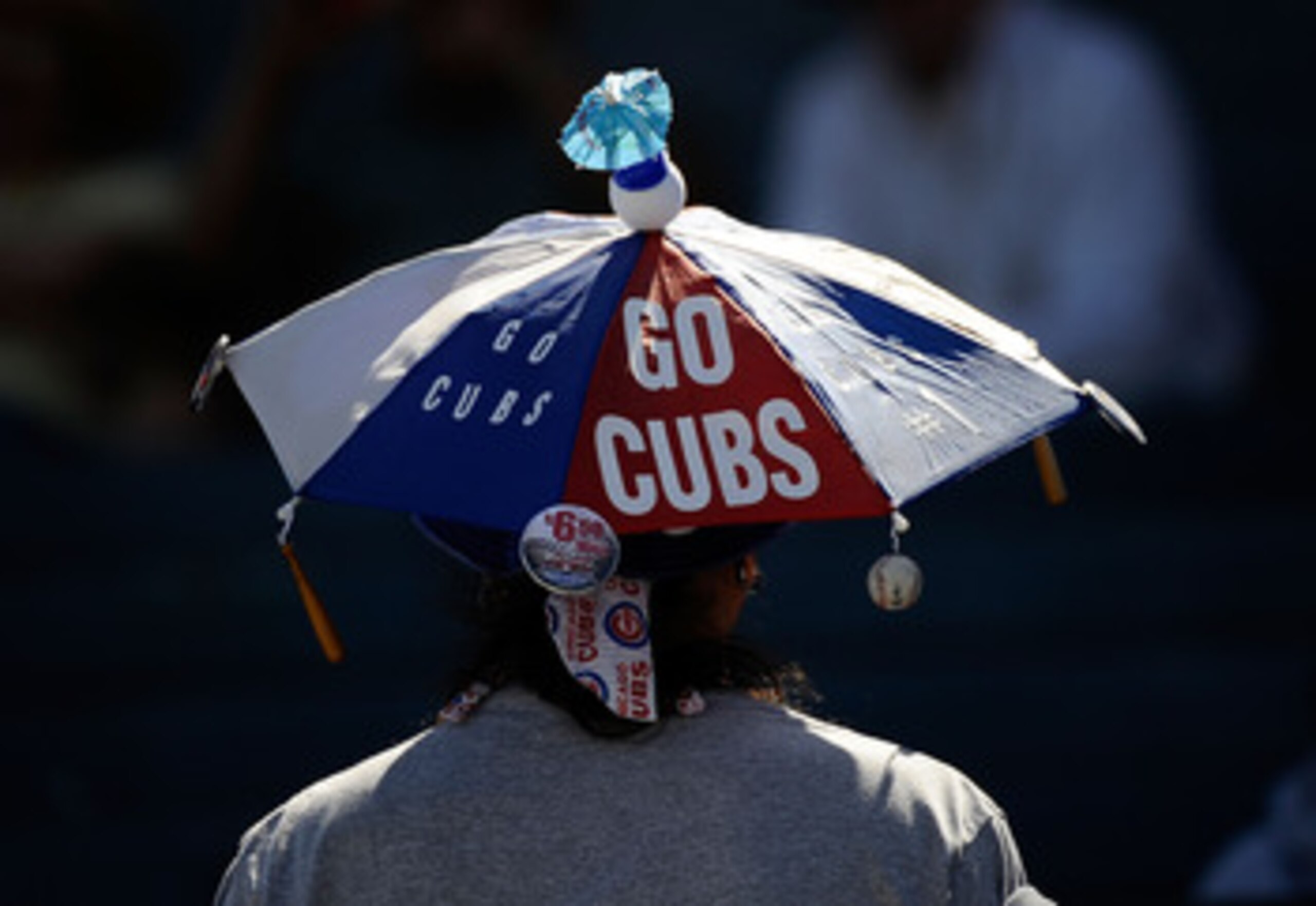 MESA, AZ - MARCH 09:  A fan attends the game between the Chicago Cubs and the Kansas City Royals at HoHoKam Stadium on March 9, 2011 in Mesa, Arizona.  (Photo by Kevork Djansezian/Getty Images)