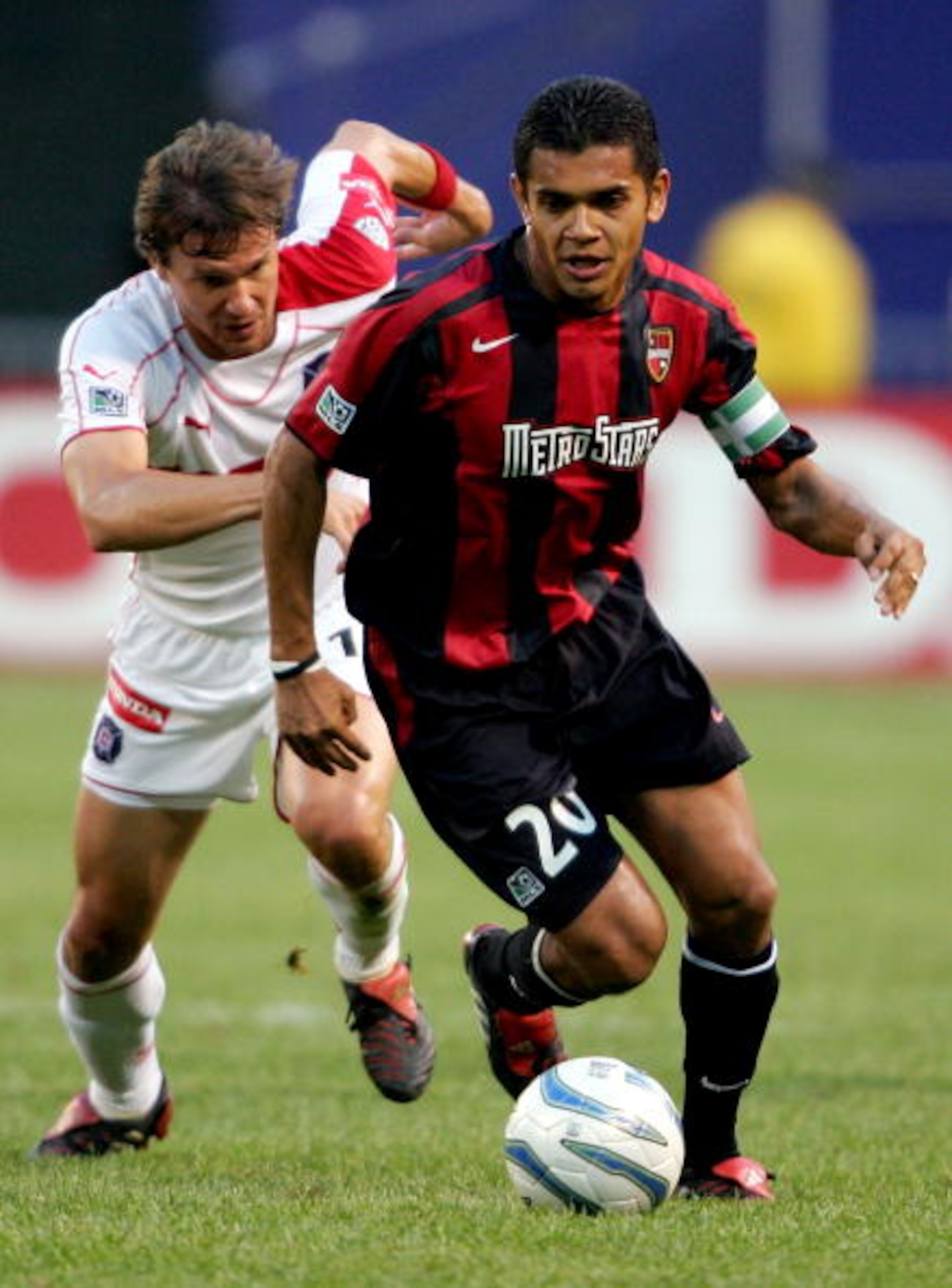 EAST RUTHERFORD, NJ - MAY 31: Amado Guevara #20 of the Metrostars controls the ball against the Chicago Fire during the game at Giants Stadium on May 31, 2005 in East Rutherford, New Jersey. (Photo by Nick Laham/Getty Images) EAST RUTHERFORD, NJ - MAY 31: Amado Guevara #20 of the Metrostars controls the ball against the Chicago Fire during the game at Giants Stadium on May 31, 2005 in East Rutherford, New Jersey. (Photo by Nick Laham/Getty Images)
