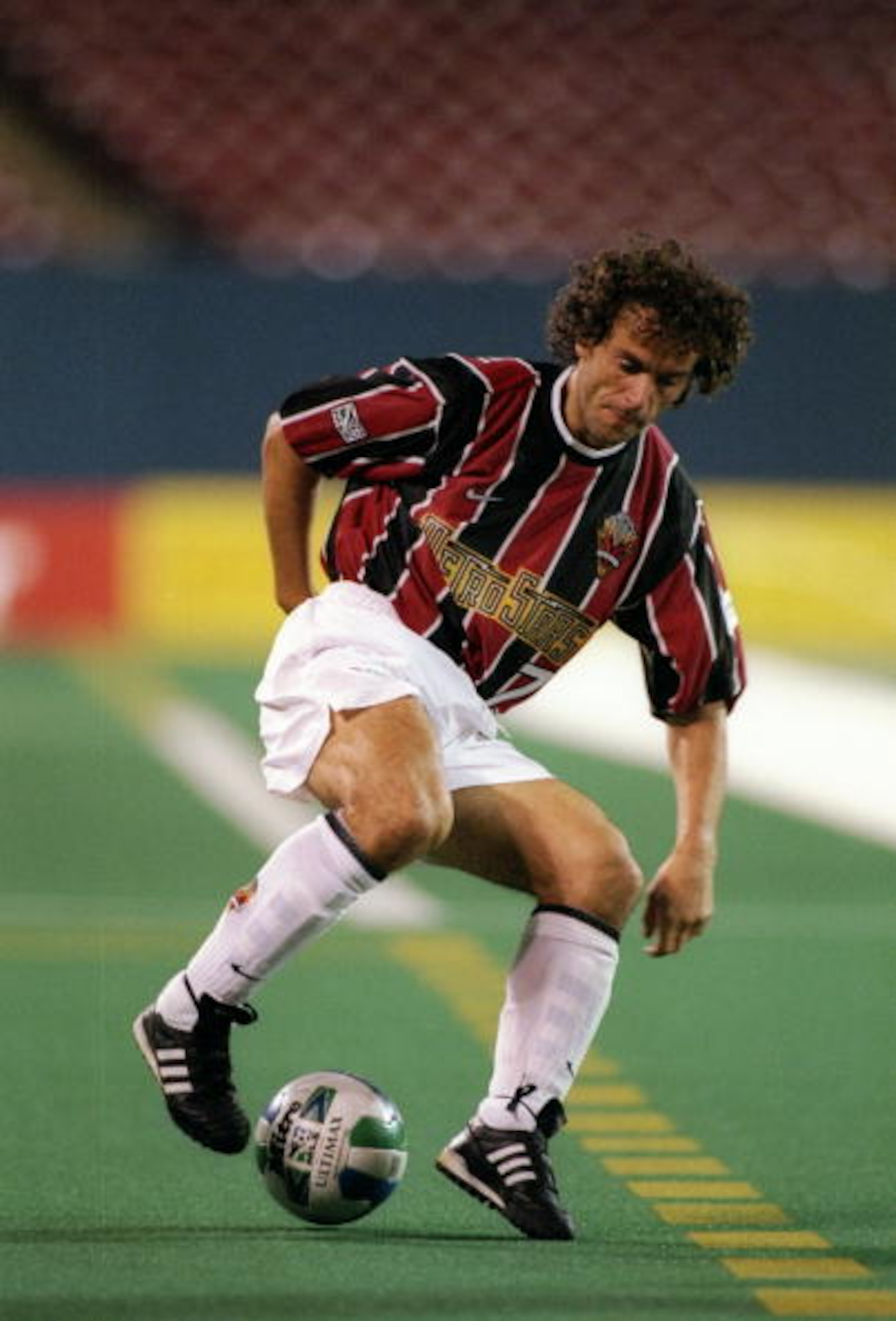 25 Sep 1997: Roberto Donadoni of the New York/New Jersey Metrostars moves the ball during a game against the Columbus Crew at Giants Stadium in East Rutherford, New Jersey. The Crew won the game, 1-0. Mandatory Credit: Al Bello /Allsport 25 Sep 1997: Roberto Donadoni of the New York/New Jersey Metrostars moves the ball during a game against the Columbus Crew at Giants Stadium in East Rutherford, New Jersey. The Crew won the game, 1-0. Mandatory Credit: Al Bello /Allsport