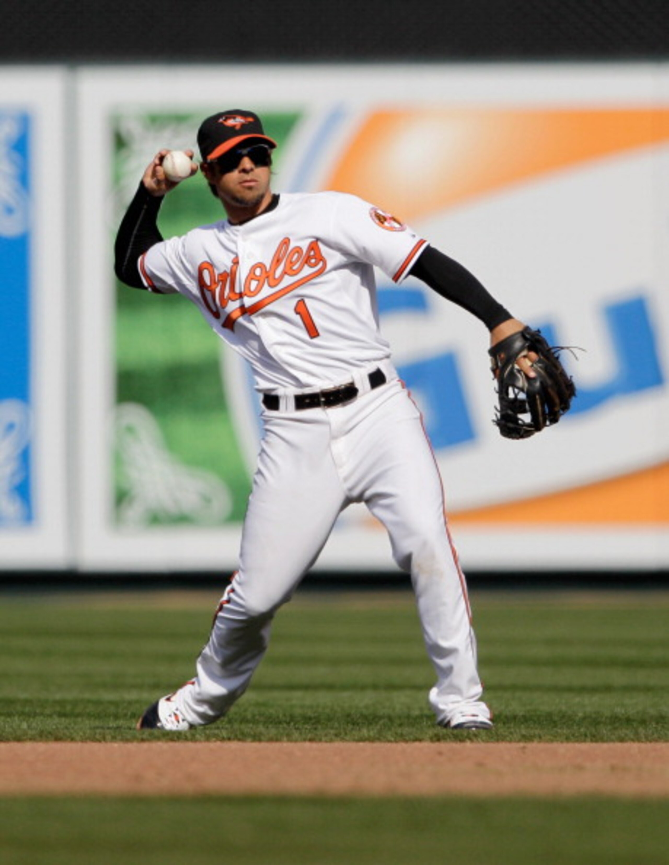 BALTIMORE, MD - APRIL 04: Second baseman Brian Roberts #1 of the Baltimore Orioles against the Detroit Tigers during opening day at Oriole Park at Camden Yards on April 4, 2011 in Baltimore, Maryland.  (Photo by Rob Carr/Getty Images)