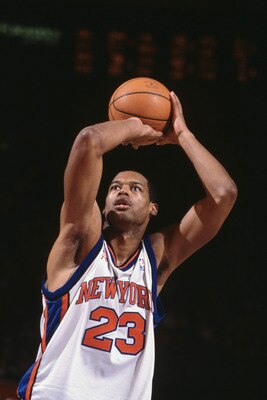 08 Dec 2001:  Forward Marcus Camby #23 of the New York Knicks shoots the ball against the Indiana Pacers during the NBA game at Madison Square Garden in New York, New York.  The Knicks defeated the Pacers 101-99. Mandatory Credit:  Al Bello/Getty Images N