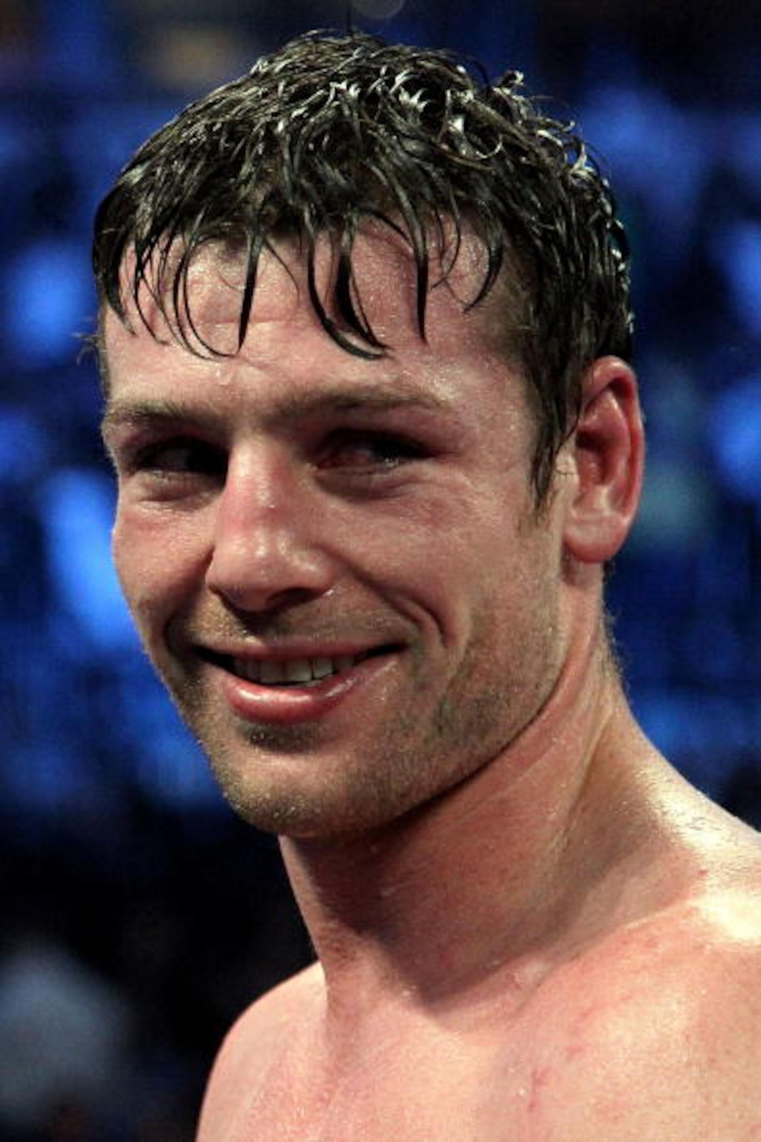 ARLINGTON, TX - MARCH 13:  John Duddy of Ireland smiles after defeating Michael Medina of Mexico by split decision during the middleweight fight at Cowboys Stadium on March 13, 2010 in Arlington, Texas. (Photo by Jed Jacobsohn/Getty Images)