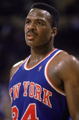 NEW YORK - 1989:  Charles Oakley #34 of the New York Knicks stands on the court during an NBA game at Madison Square Garden in New York City, New York in 1989.  (Photo by: Tim Defrisco/Getty Images)